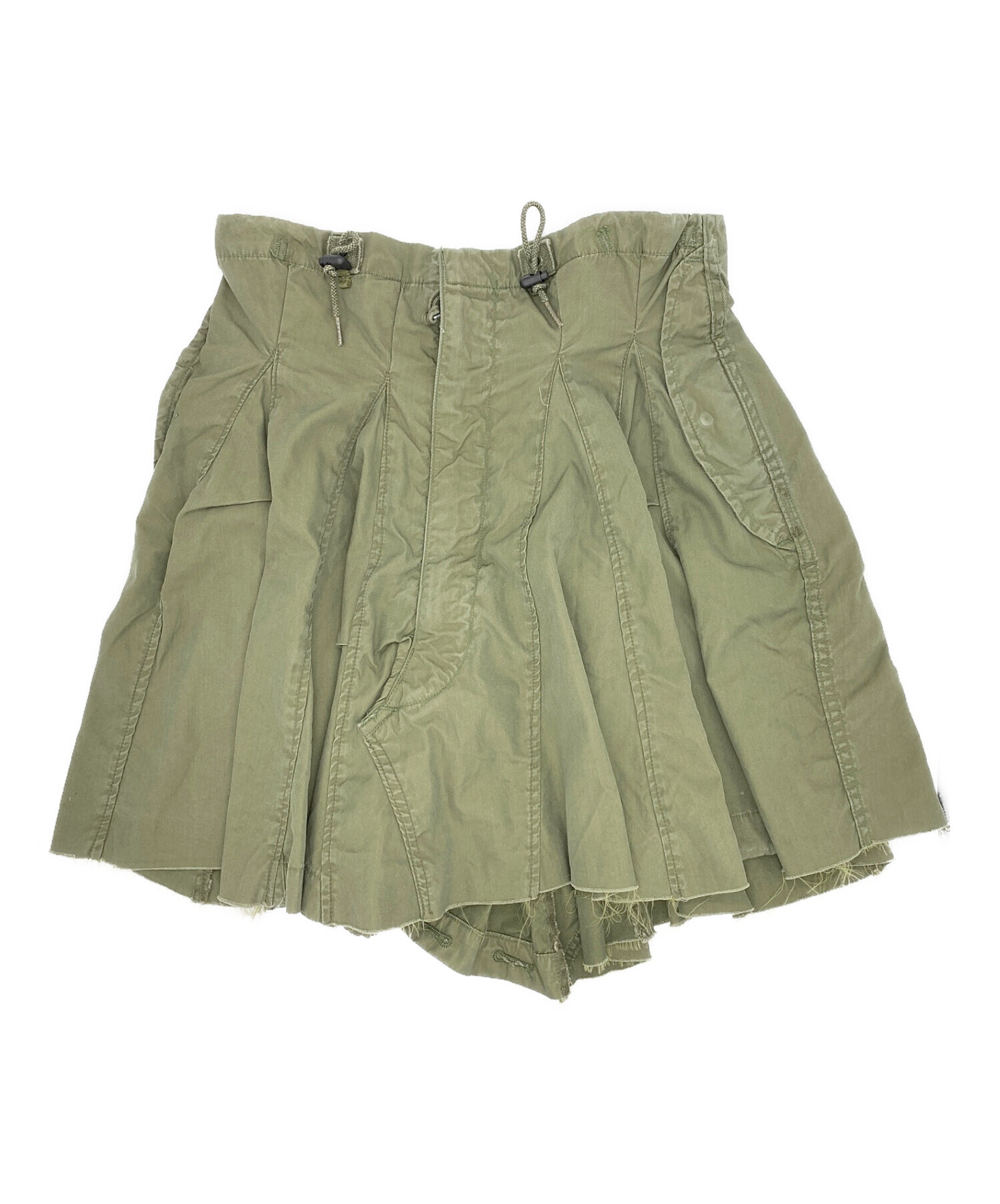 Rebuild by Needles リビルドバイニードルス 日本製 再構築ミリタリージャンパースカート 2 OLIVE ノースリーブ リメイク ワンピース トップス【中古】【Rebuild by Needles】 Rebuild by Needles リビルドバイニードルス 日本製 再構築ミリタリー