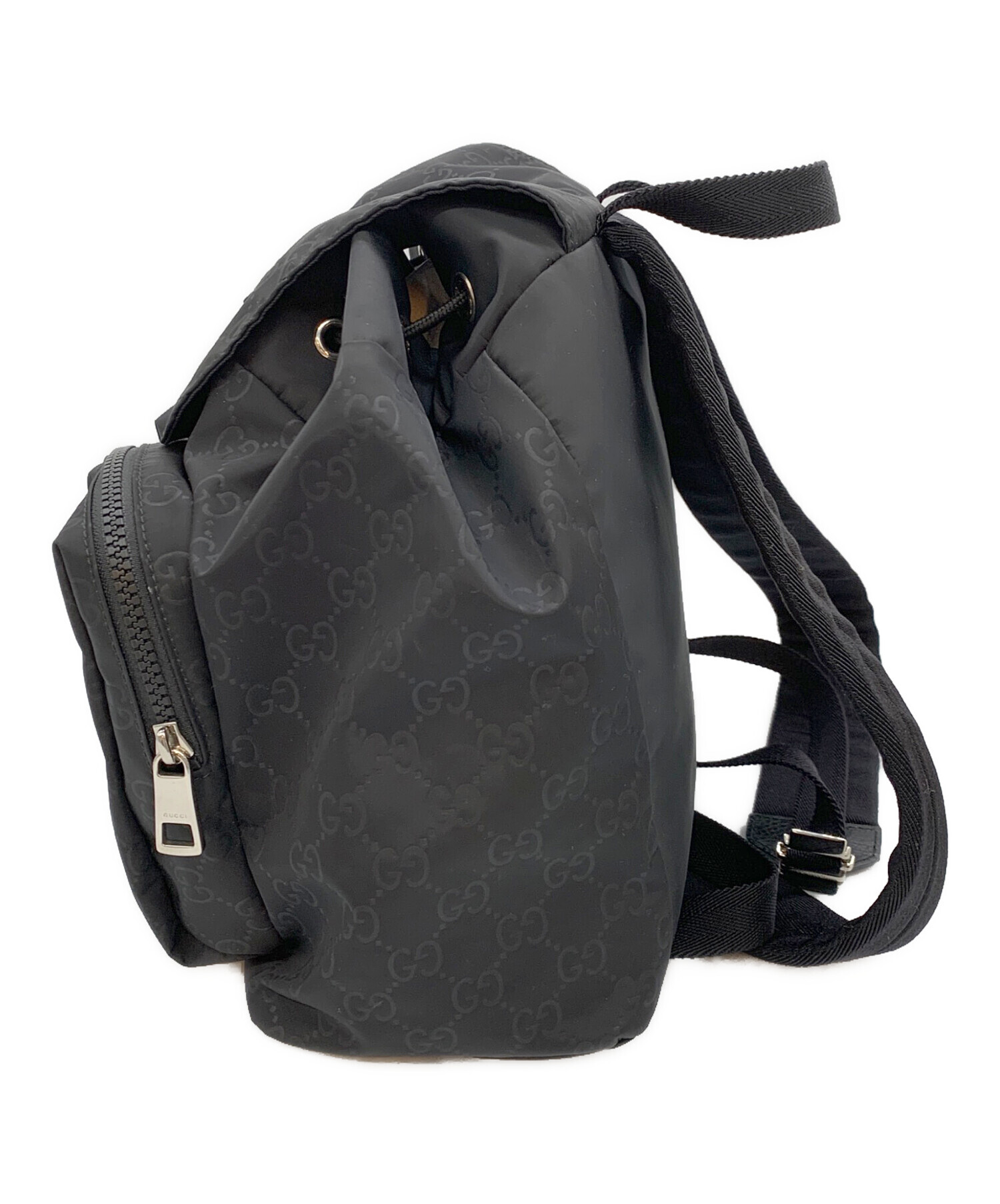 中古・古着通販】GUCCI (グッチ) フラップバッグパック ブラック 