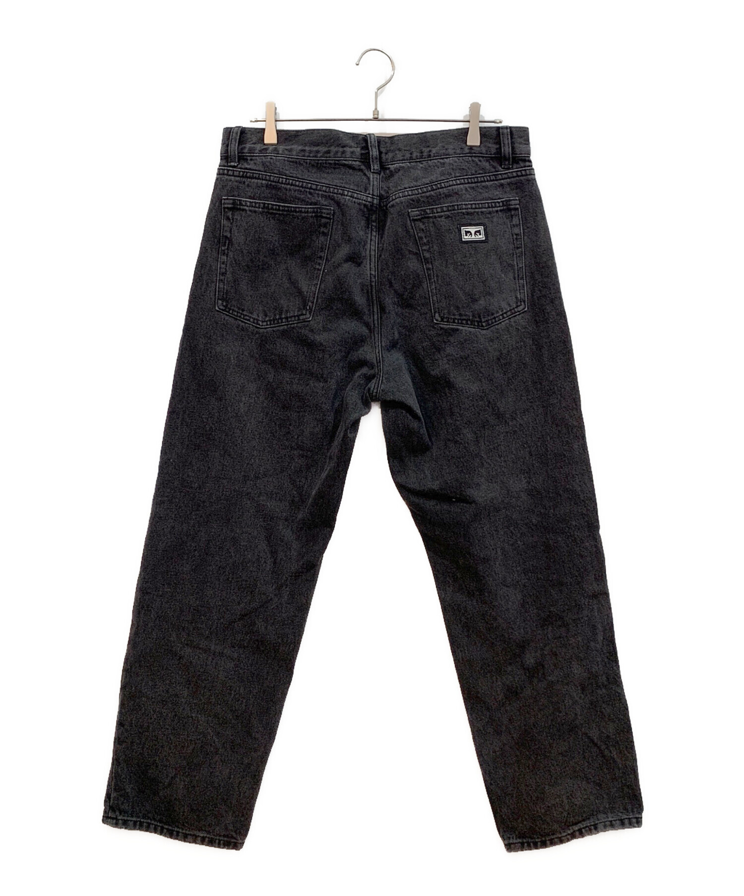 中古・古着通販】OBEY (オベイ) プリントデニムパンツ ブラック サイズ