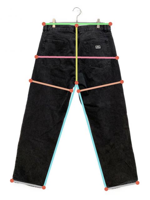 中古・古着通販】OBEY (オベイ) プリントデニムパンツ ブラック サイズ