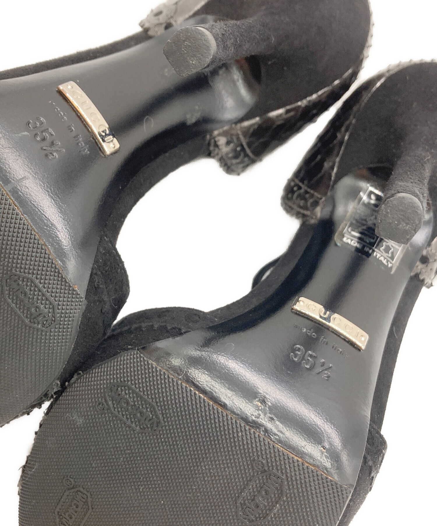 中古・古着通販】GUCCI (グッチ) ハイヒールサンダル ブラック サイズ