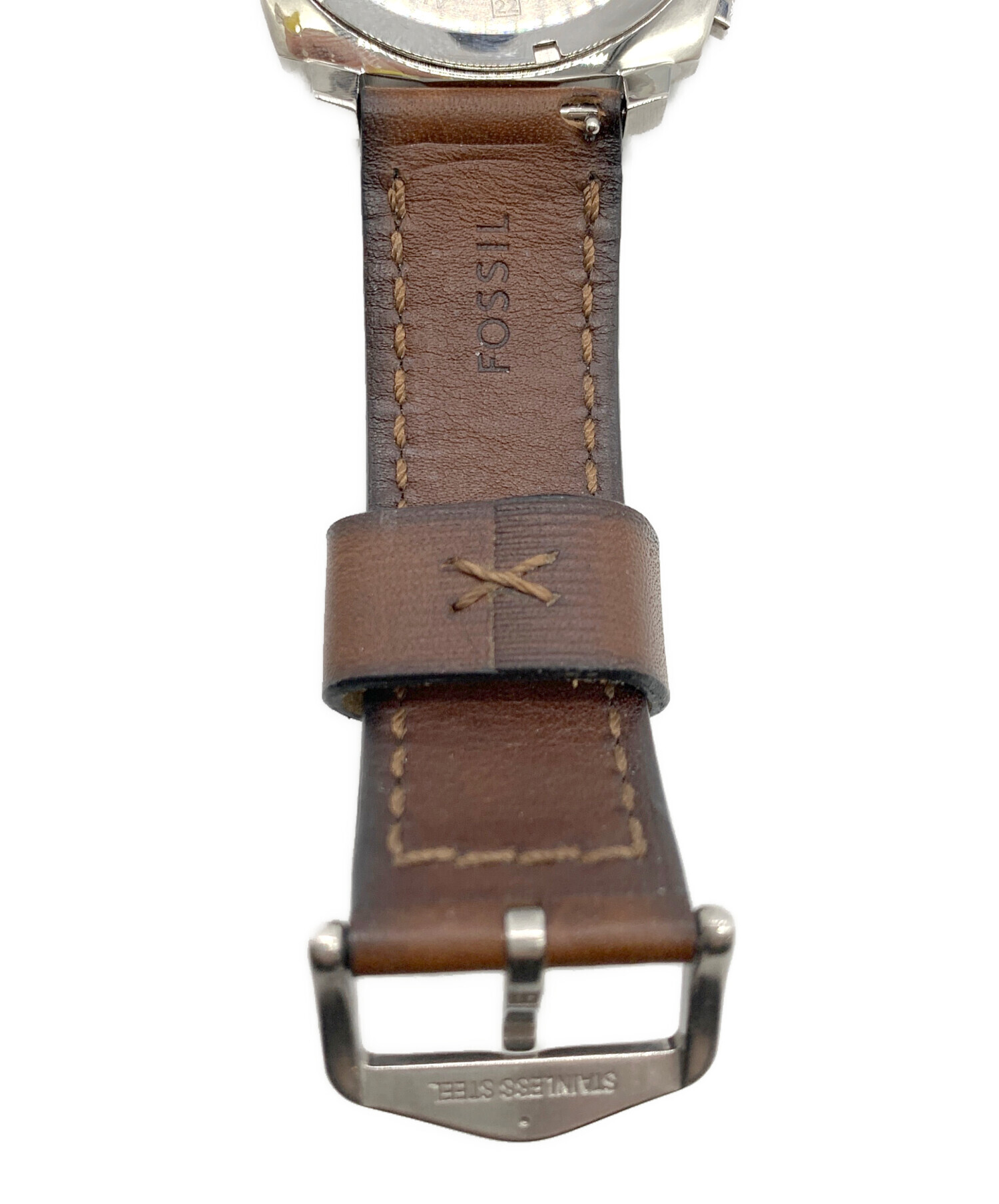 中古・古着通販】FOSSIL (フォッシル) クロノグラフ ブラウンレザー 