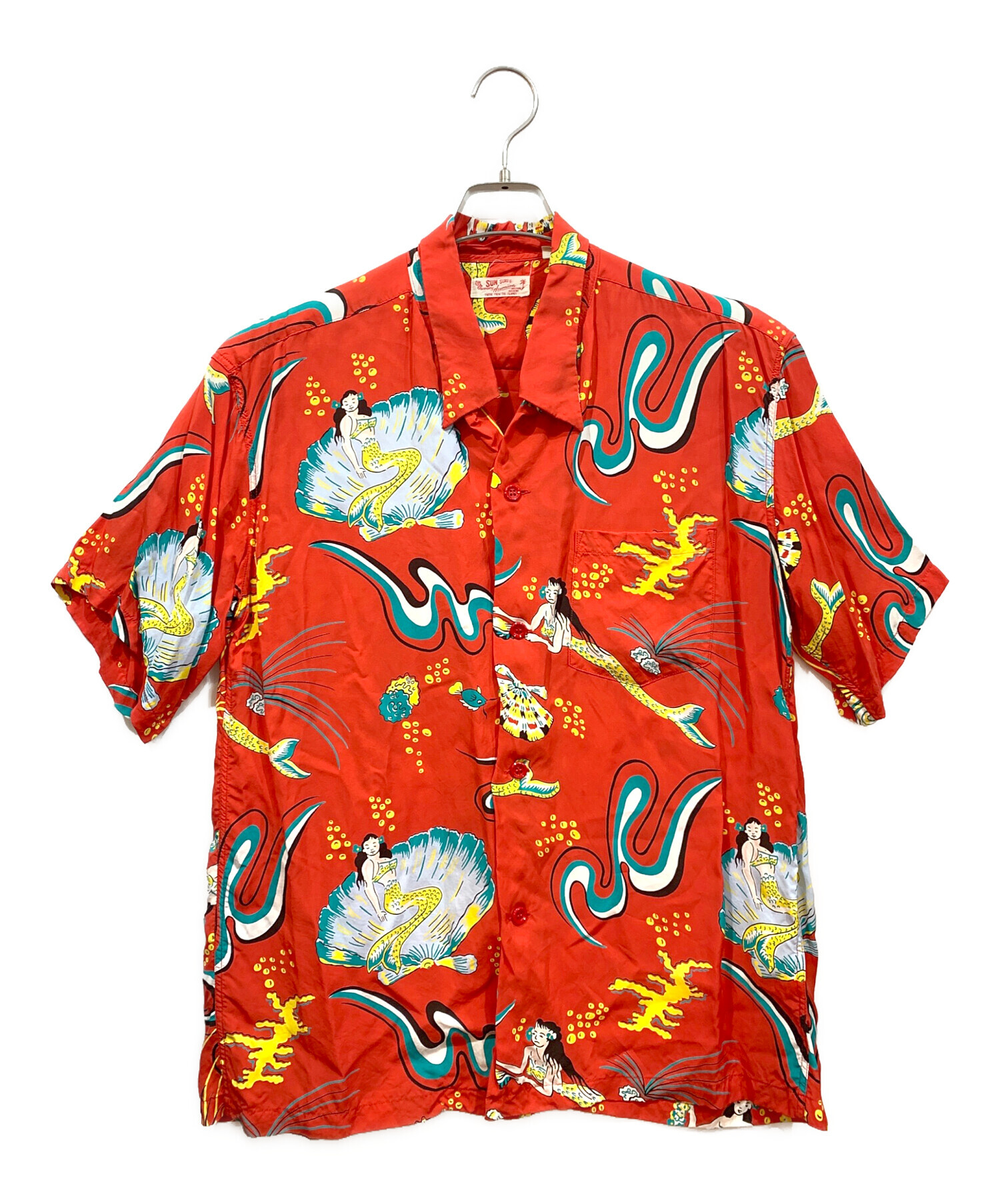 中古・古着通販】Sun Surf (サンサーフ) アロハシャツ レッド サイズ:L 