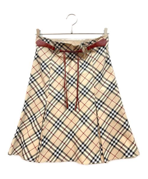 ■美品■BURBERRY バーバリー スカートスーツ サイズ44 ペプラムジャケット ベルテッドスカート ブランド古着【中古】20240618/RA0146 anc バーバリー BURBERRY スカートスーツ ベージュ 黒 セットアップ