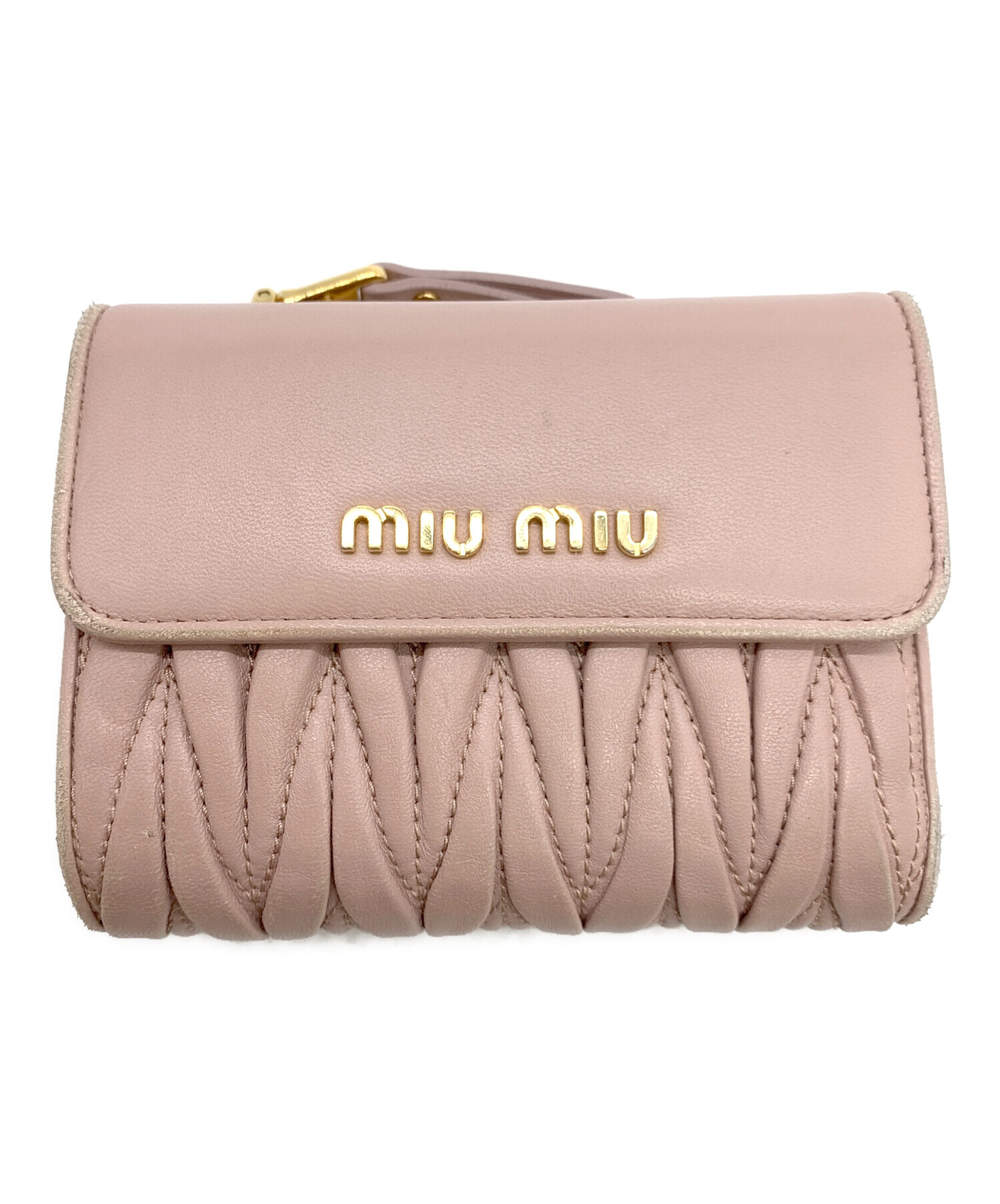 MIU MIU ピンク 三つ折り財布 【公式通販】