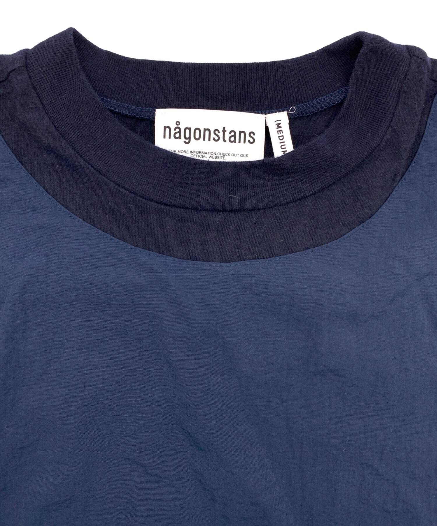 中古・古着通販】nagonstans (ナゴンスタンス) 半袖ブラウス ネイビー