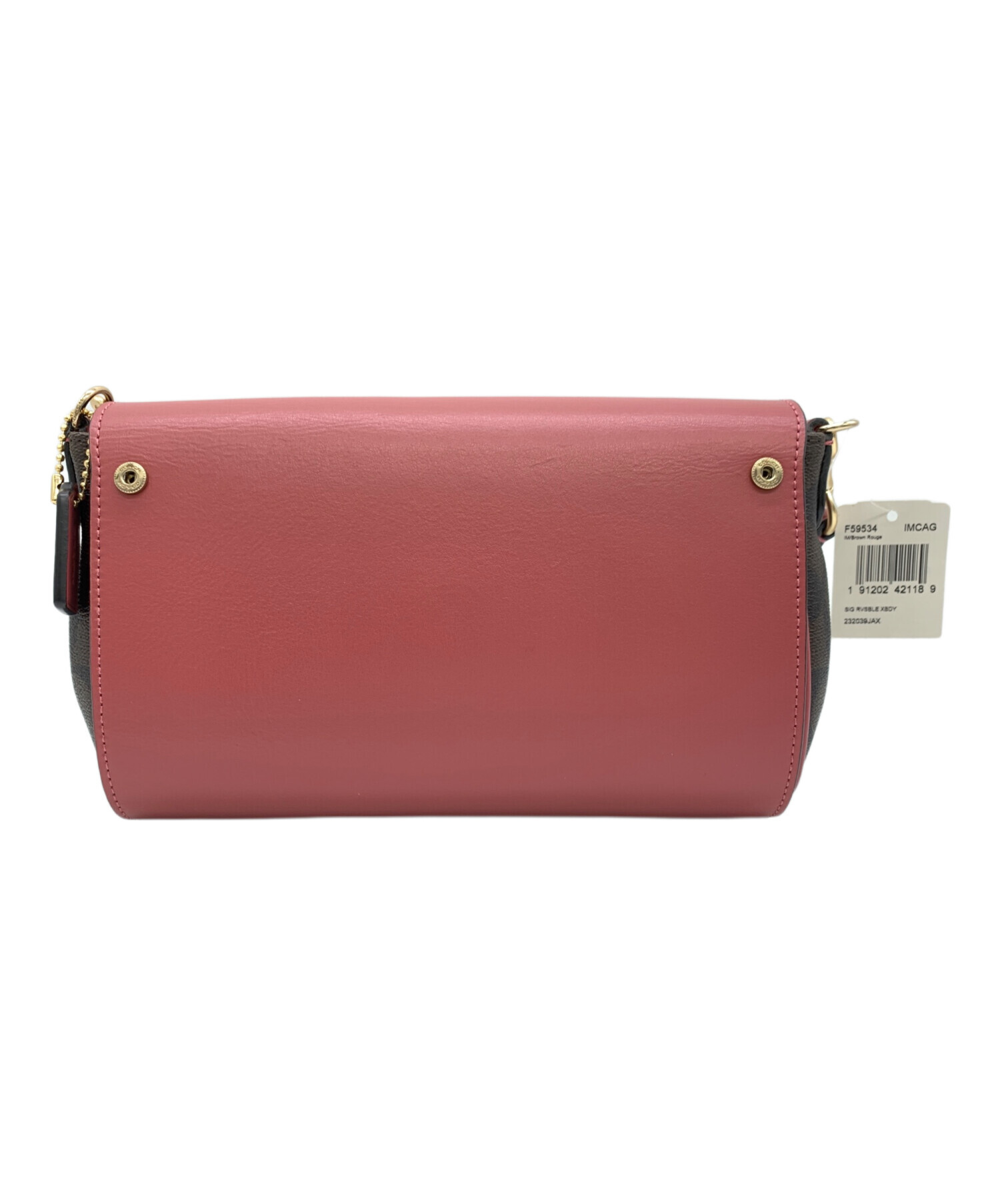 中古・古着通販】COACH (コーチ) ショルダーバッグ ブラウン×ピンク 