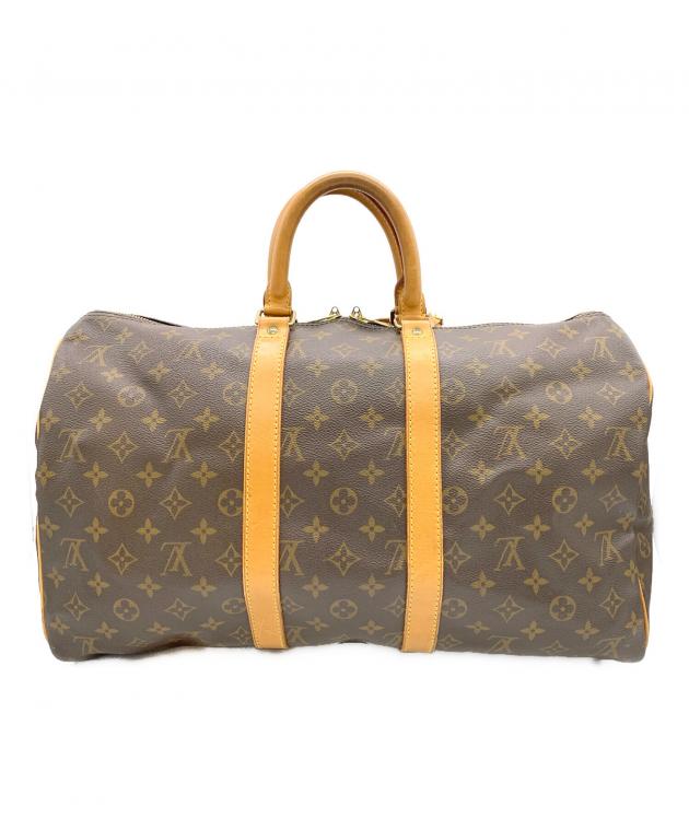 V*様 良品 キーポル45 ボストンバッグ ブラウン USA製 紙タグ ヴィンテ 中古・古着通販】LOUIS VUITTON (ルイ ヴィトン) キーポル45 ブラウン
