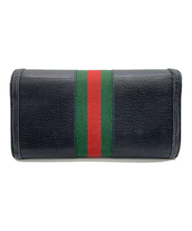 激レア‼️オールドGUCCI✴︎ネイビー長財布 オールドグッチ ☆ ヴィンテージ フローラ 長財布 イタリア製
