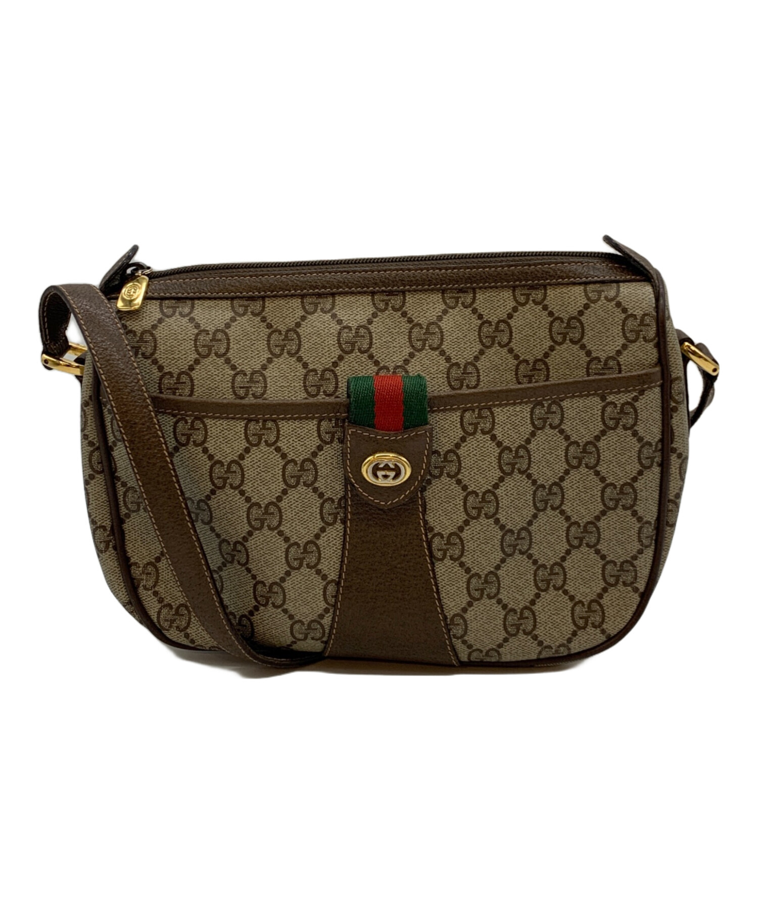 GUCCI グッチ ショルダーバッグ  茶 【古着】【中古】【送料無料】 中古・古着通販】GUCCI (グッチ) ショルダーバッグ ベージュ｜ブランド