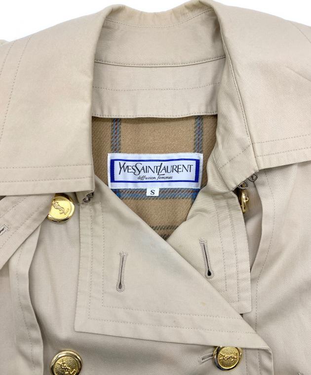 Yves Saint Laurent トレンチコート S ベージュ　A0117 lavallière trench coat in nylon in Beige | Saint Laurent | YSL EN-US