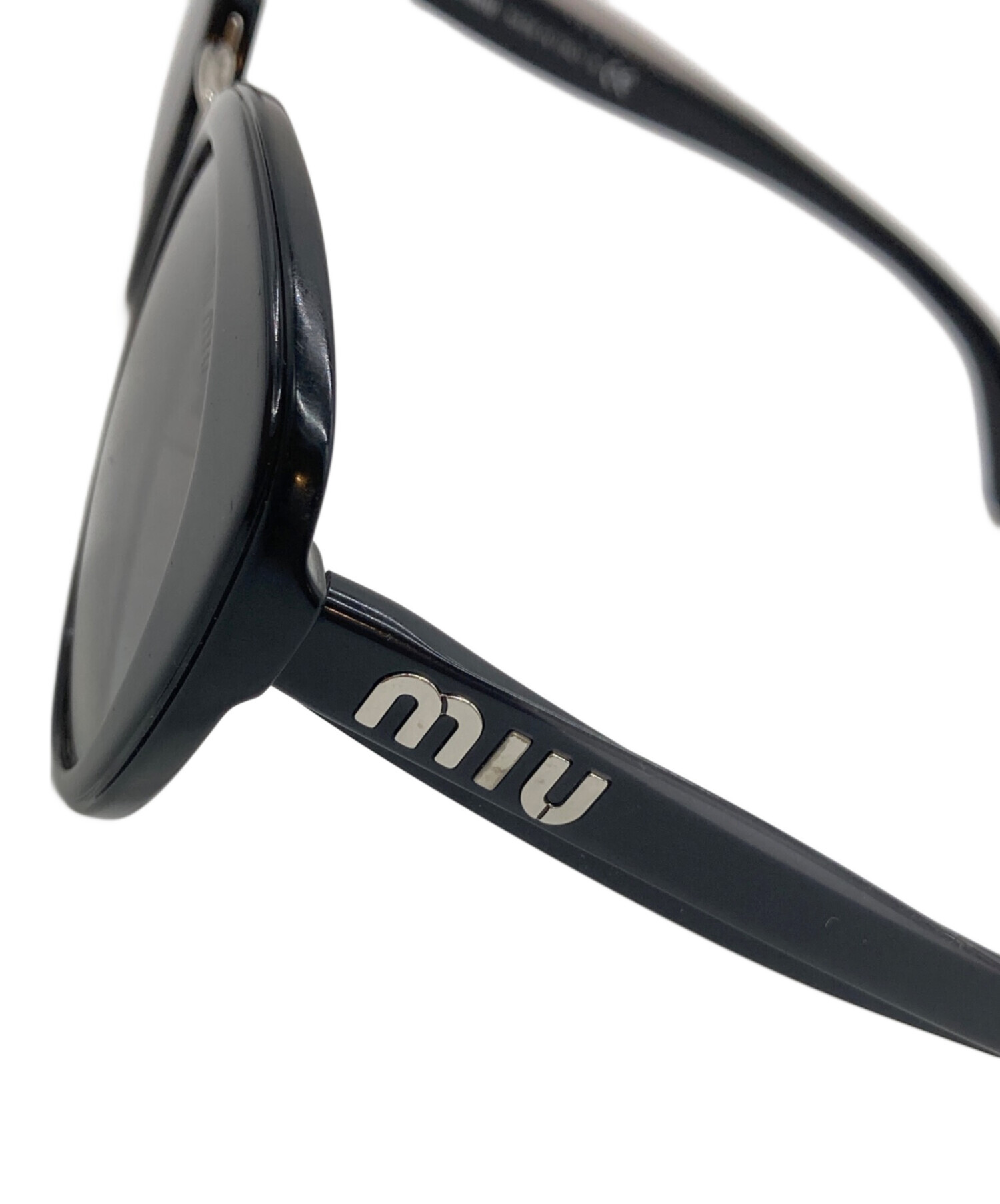 ミュウ ミュウ Miu Miu サングラス 衣料品 メタル / プラスチック レディース ブラック系 / シルバー系 SMU59U 【中古】 中古・古着通販】MIU MIU (ミュウミュウ) サングラス ブラック