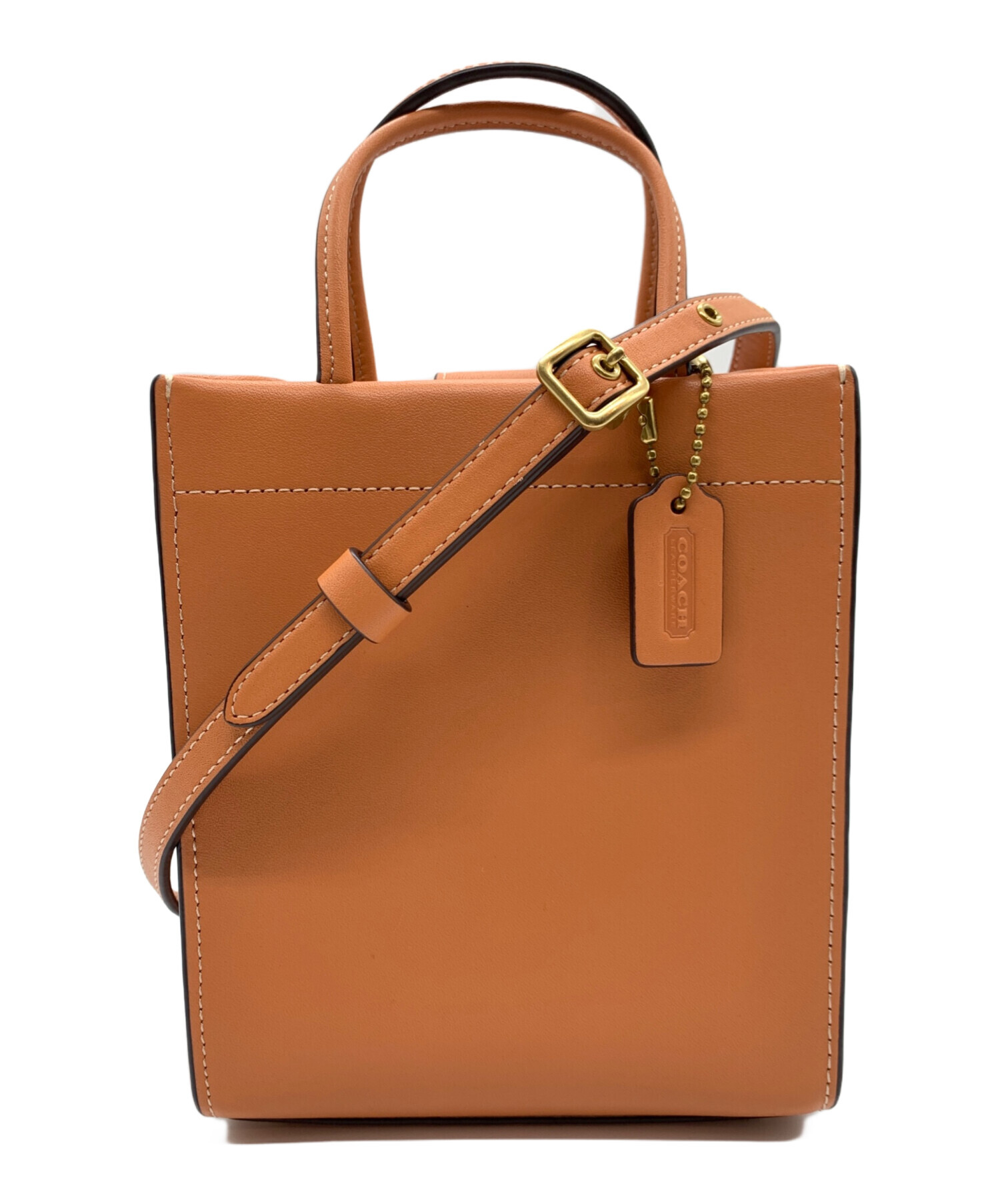 COACH 2WAY レザーバッグ　ブラウン 中古・古着通販】COACH (コーチ) 2WAYバッグ ブラウン｜ブランド・古着