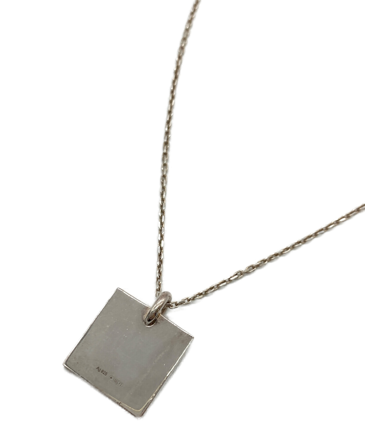 GUCCI ネックレス　スクエアプレート 中古・古着通販】GUCCI (グッチ) スクエアプレートネックレス