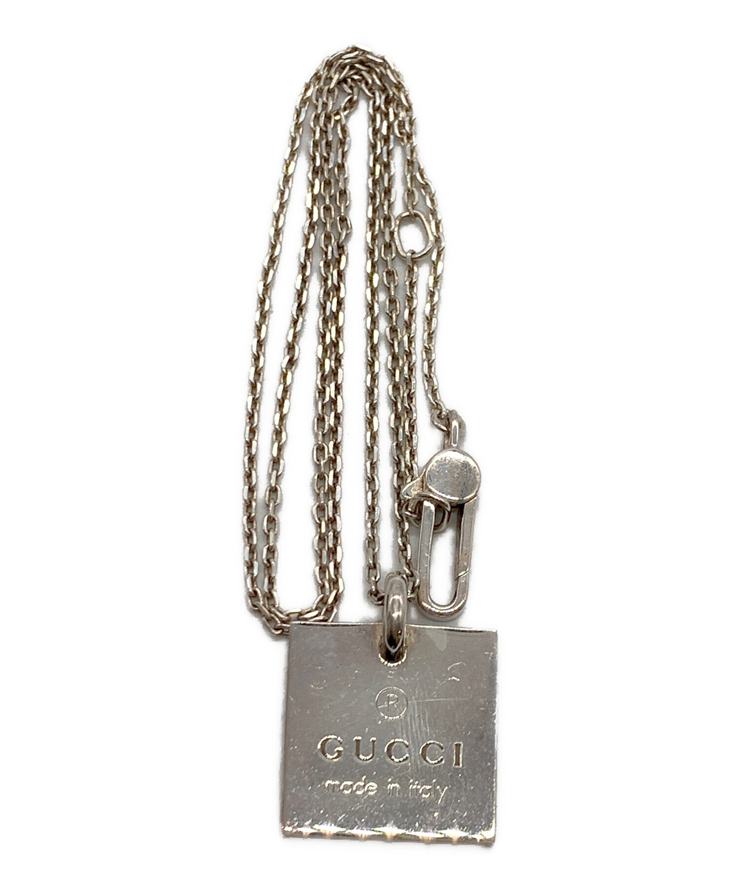 中古・古着通販】GUCCI (グッチ) スクエアプレートネックレス