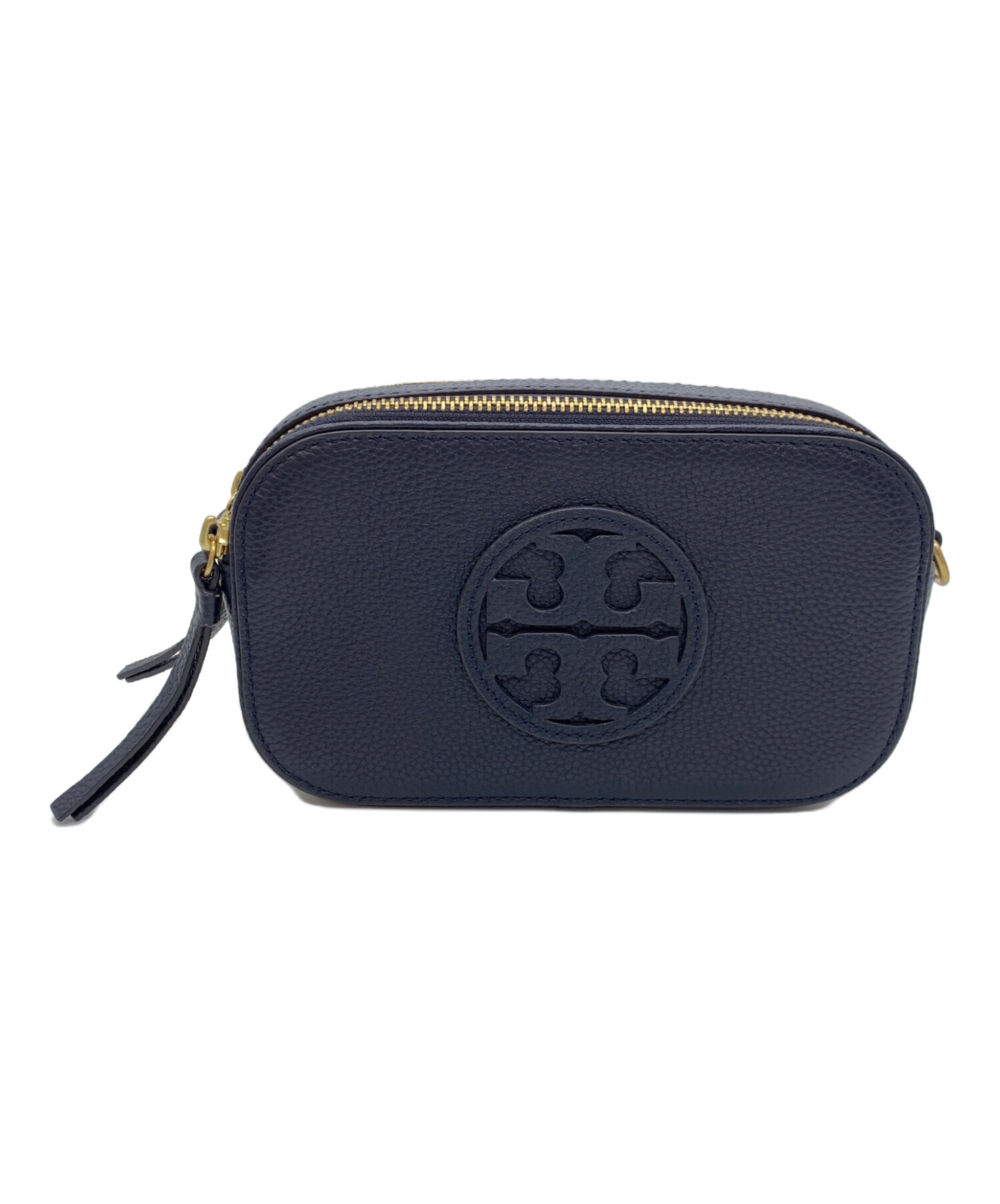 バ*ん様 Tory Burch トリーバーチ ショルダー デカロゴ ネイビー か 中古・古着通販】TORY BURCH (トリーバーチ) ショルダーバッグ
