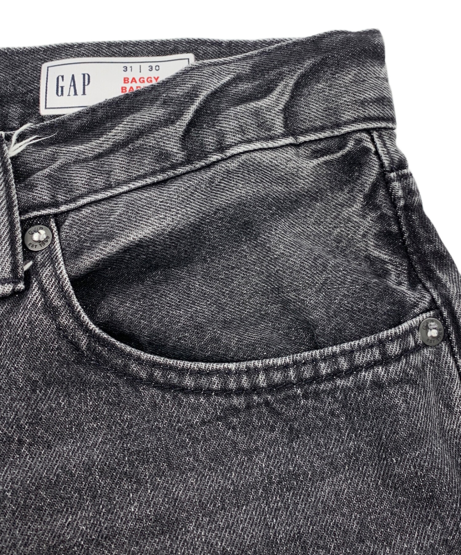中古・古着通販】GAP (ギャップ) バギー バレルデニムパンツ ブラック 