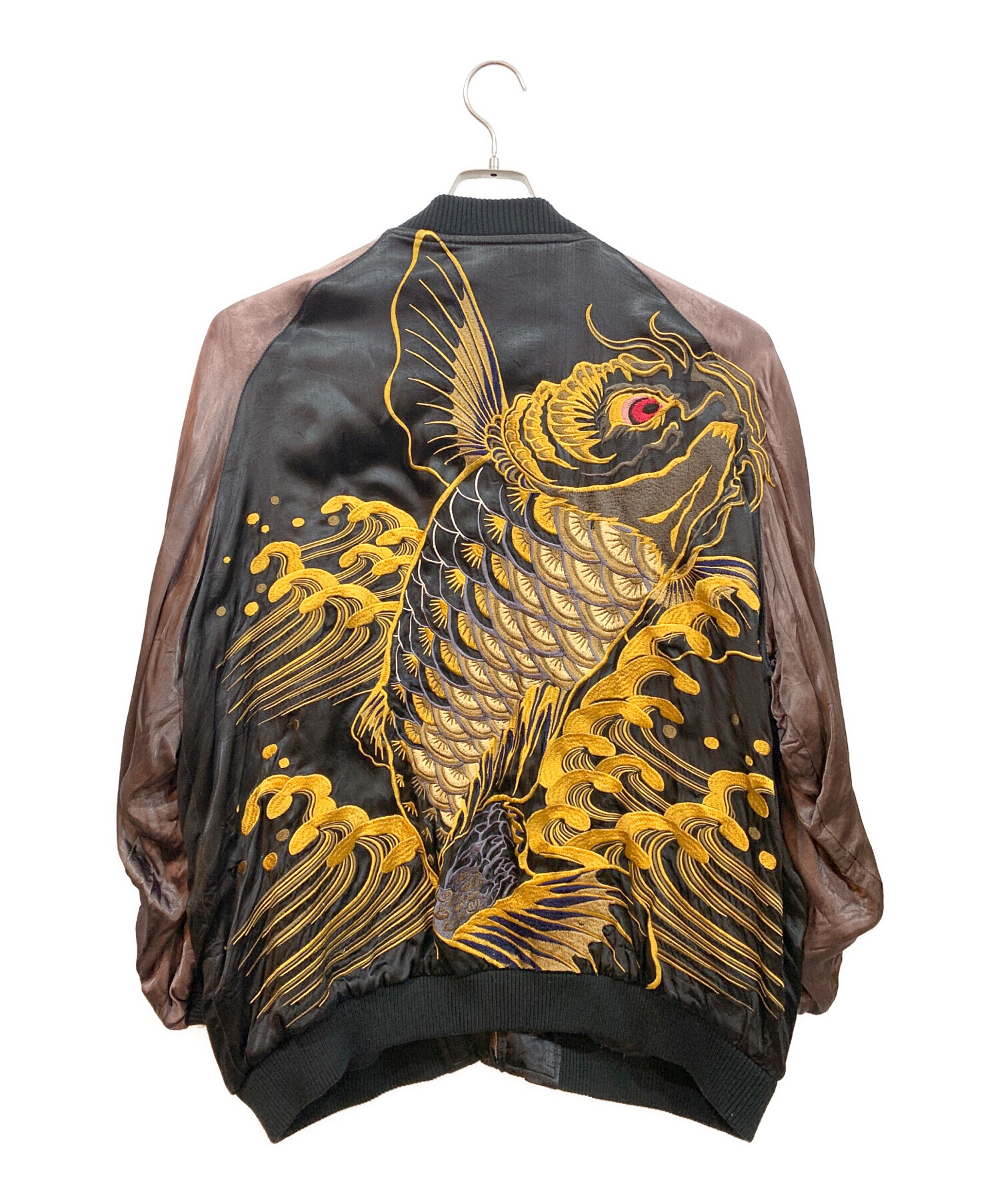 中古・古着通販】satori (サトリ) 跳ね巨鯉 スカジャン ブラック