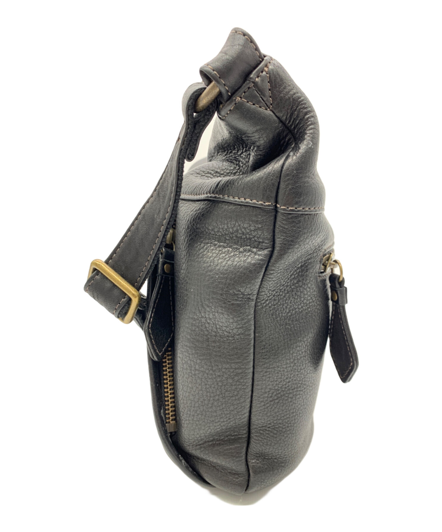 中古・古着通販】DAKOTA (ダコタ) レザーショルダーバッグ ブラック