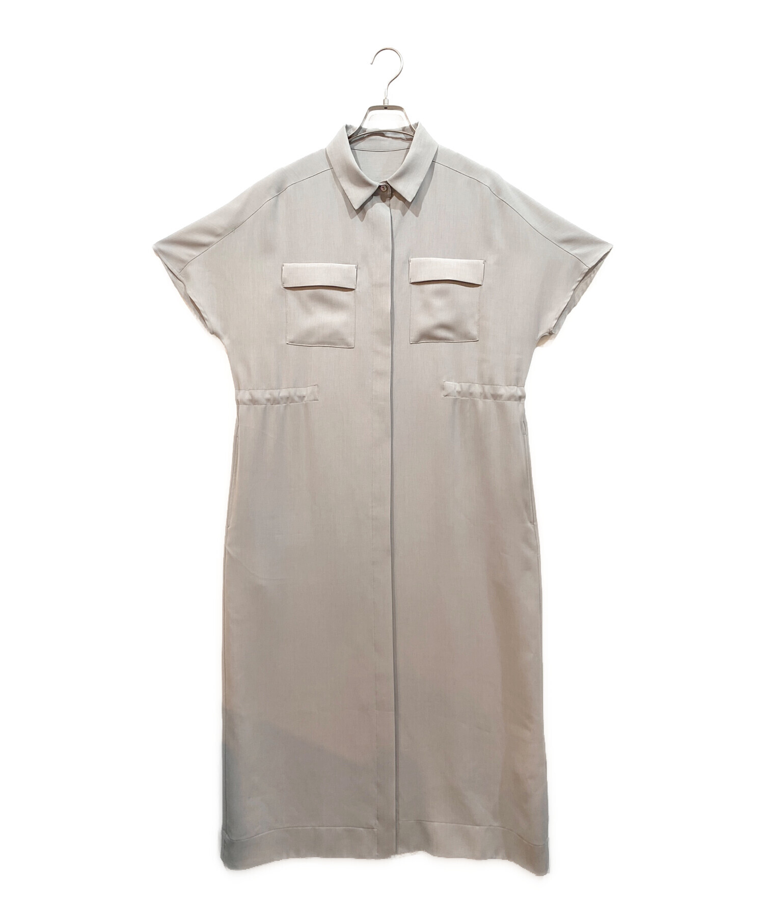 美品　SOEJU　ソージュ　ロングシャツワンピース　M　グレー　半袖 中古・古着通販】SOEJU (ソージュ) ロングシャツワンピース グレー