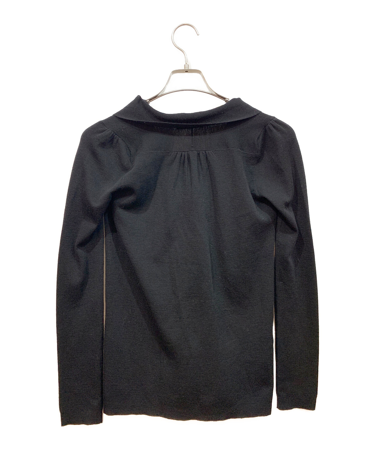 PRADA ウール100% 薄手ニット ジップアップ ブラック 新品未使用 中古・古着通販】PRADA (プラダ) 薄手ニット ブラック サイズ:36