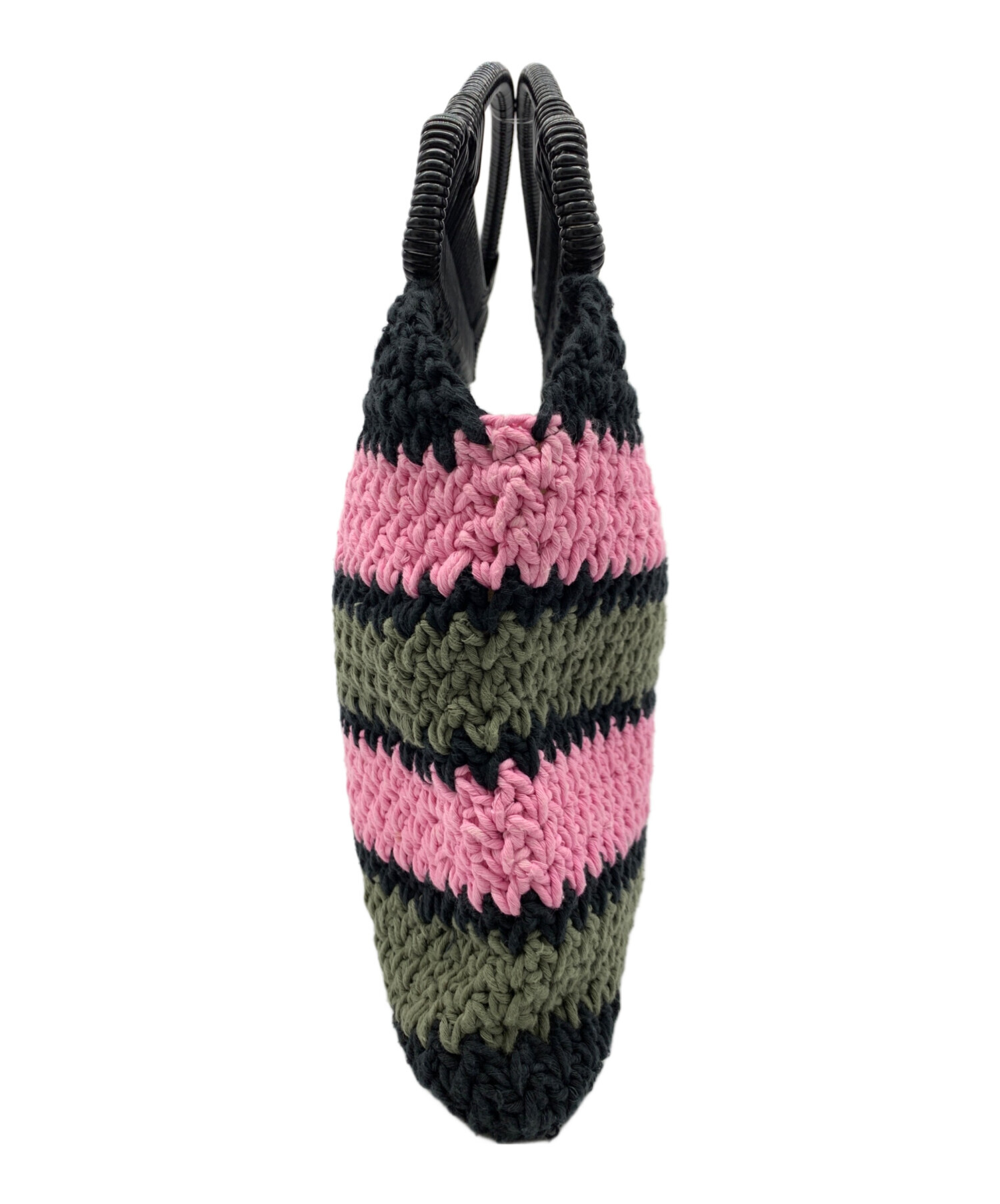 中古・古着通販】MARNI (マルニ) クロシェ ニットハンドバッグ ピンク