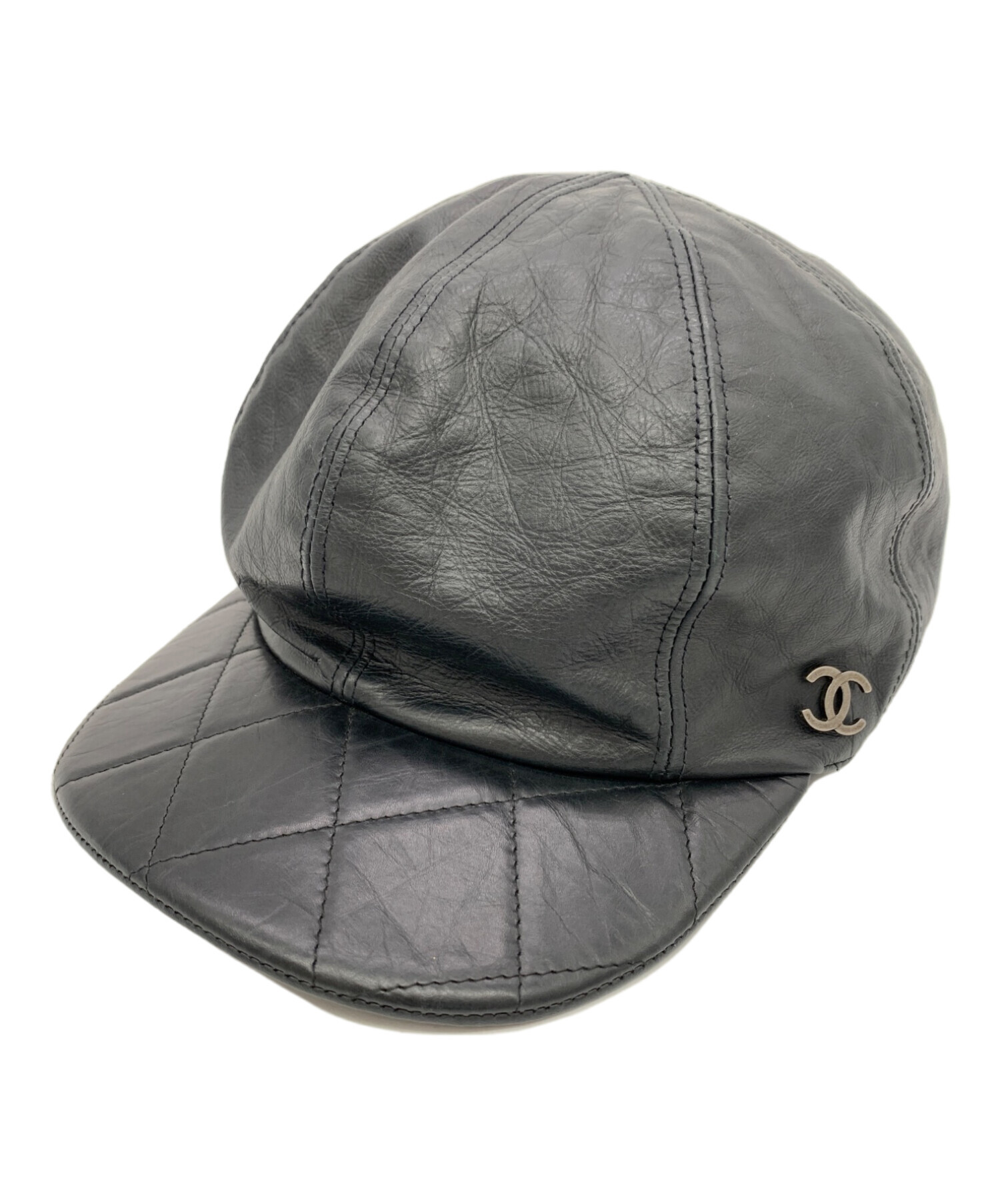 中古・古着通販】CHANEL (シャネル) キャップ ブラック サイズ:M
