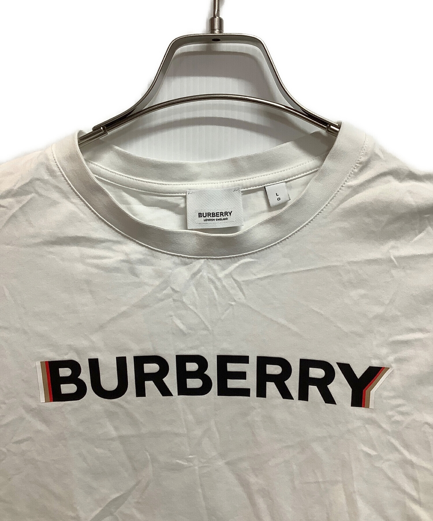 BURBERRY バーバリー Tシャツ・カットソー S 白 【古着】【中古】【送料無料】 BURBERRY - BURBERRY バーバリー Tシャツ・カットソー S 白 【古着