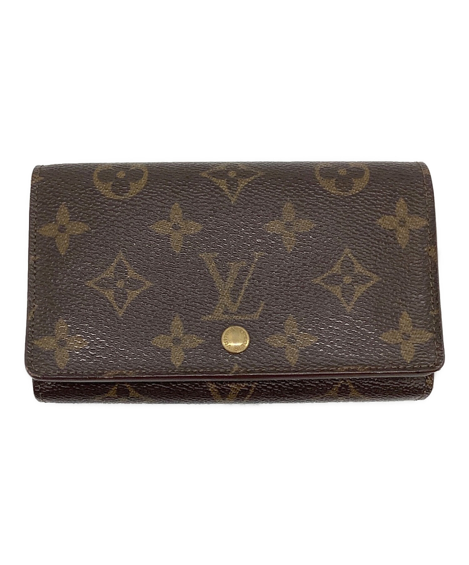 ルイヴィトン 二つ折り財布 ポルトモネビエ トレゾール 中古・古着通販】LOUIS VUITTON (ルイ ヴィトン) モノグラム