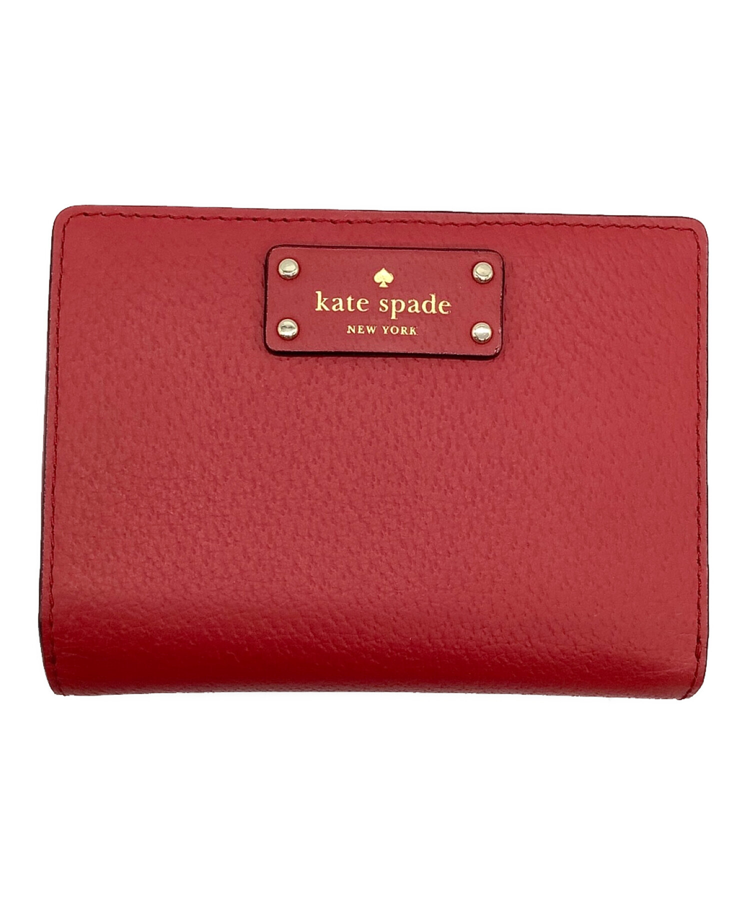 中古・古着通販】Kate Spade (ケイトスペード) レザープレート 2つ折り