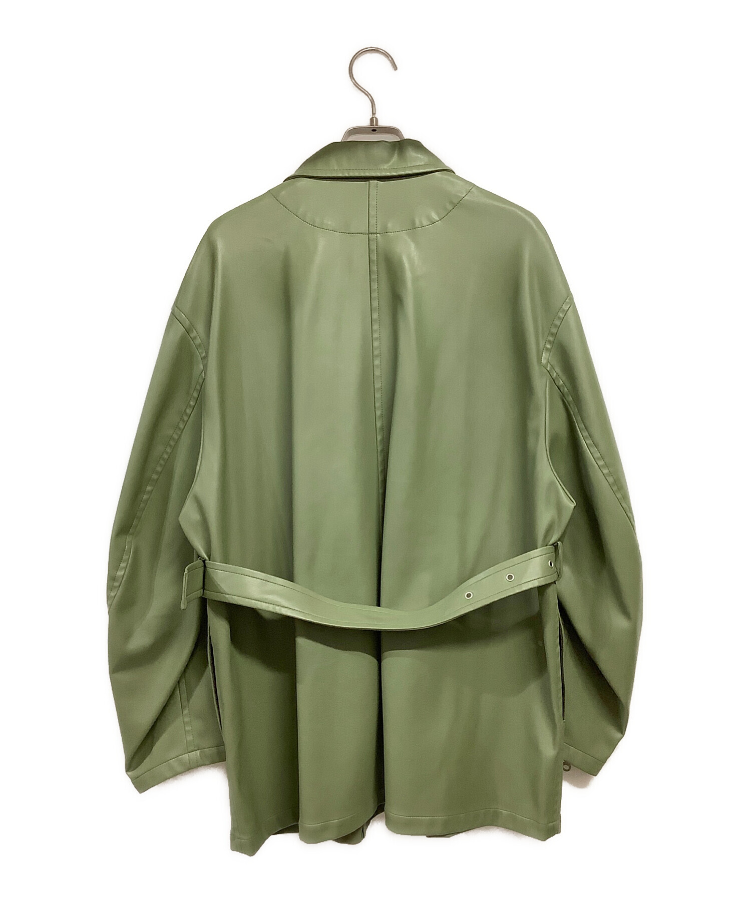 中古・古着通販】AMERI (アメリ) フェイクレザージャケット グリーン