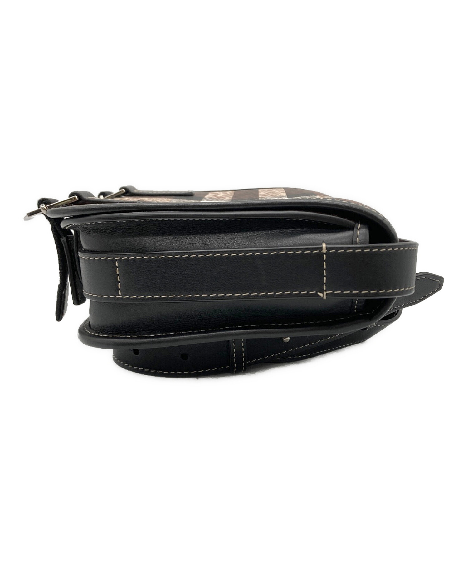 中古・古着通販】BURBERRY (バーバリー) チェックレザー ショルダー