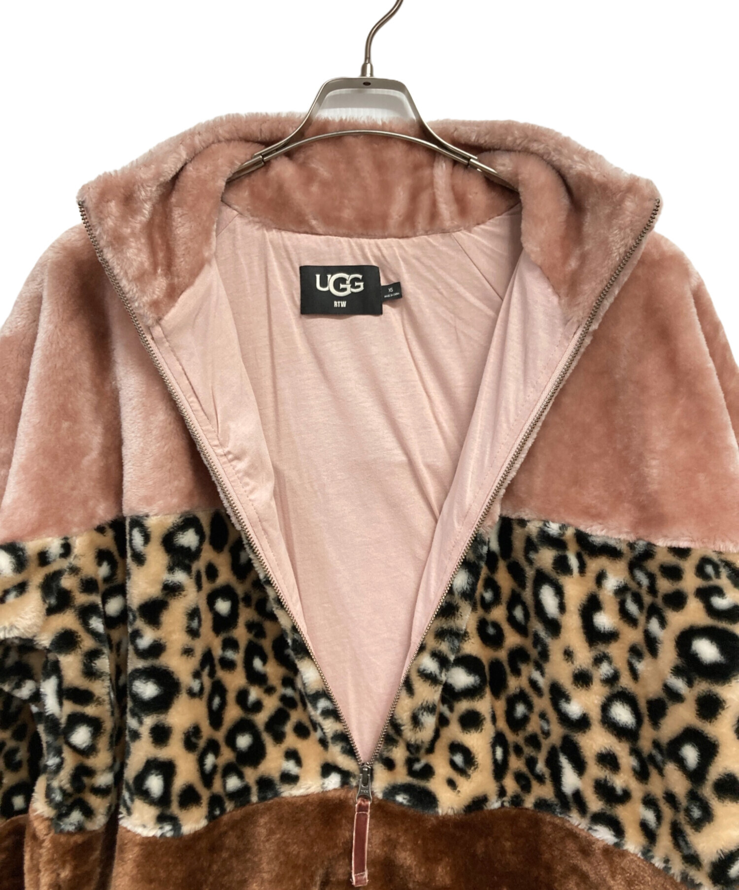 中古・古着通販】UGG (アグ) ファージャケット ピンク×ブラウン サイズ