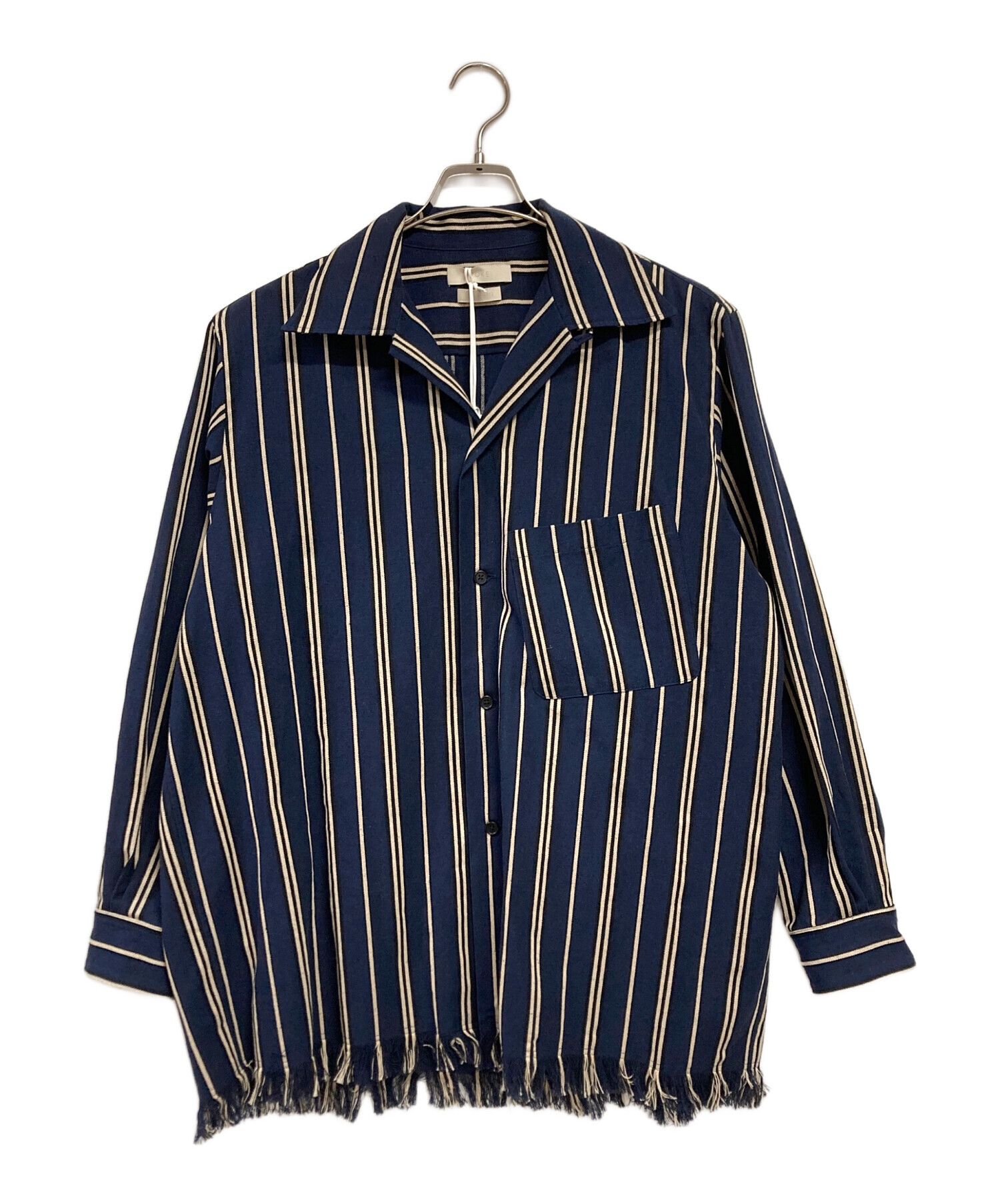 中古・古着通販】YOKE (ヨーク) ストライプシャツ ネイビー 中古・古着通販】YOKE (ヨーク) ストライプシャツ ネイビー