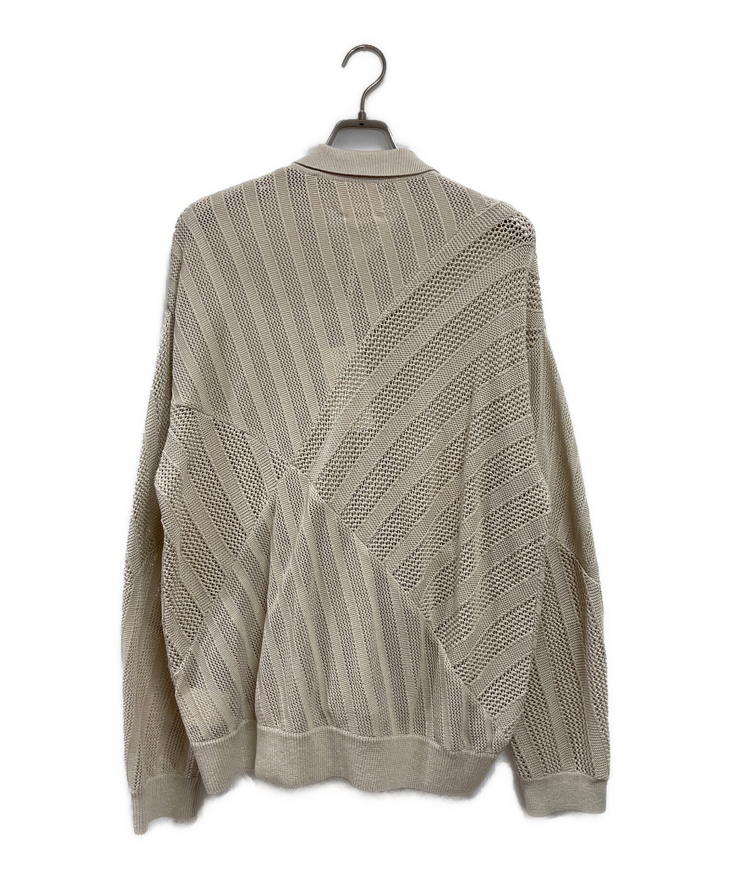 中古・古着通販】YOKE (ヨーク) COTTON MESH STRIPE ZIP-UP CARDIGAN 