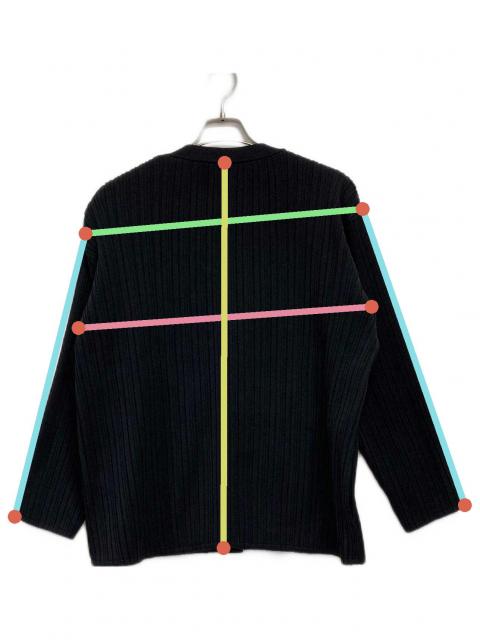中古・古着通販】YOKE (ヨーク) プリーツカーディガン ブラック サイズ