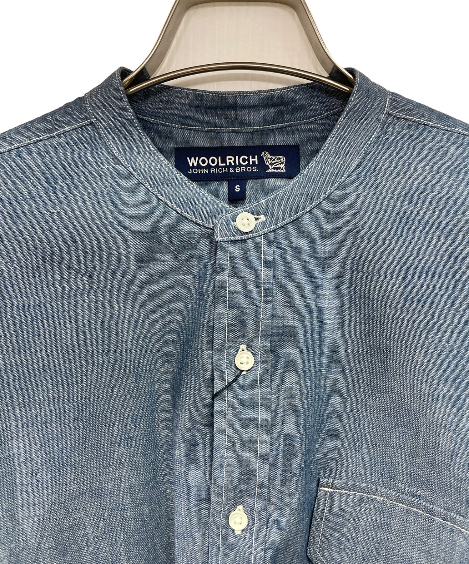 中古・古着通販WOOLRICH (ウールリッチ) バンドカラーシャツ ブルー