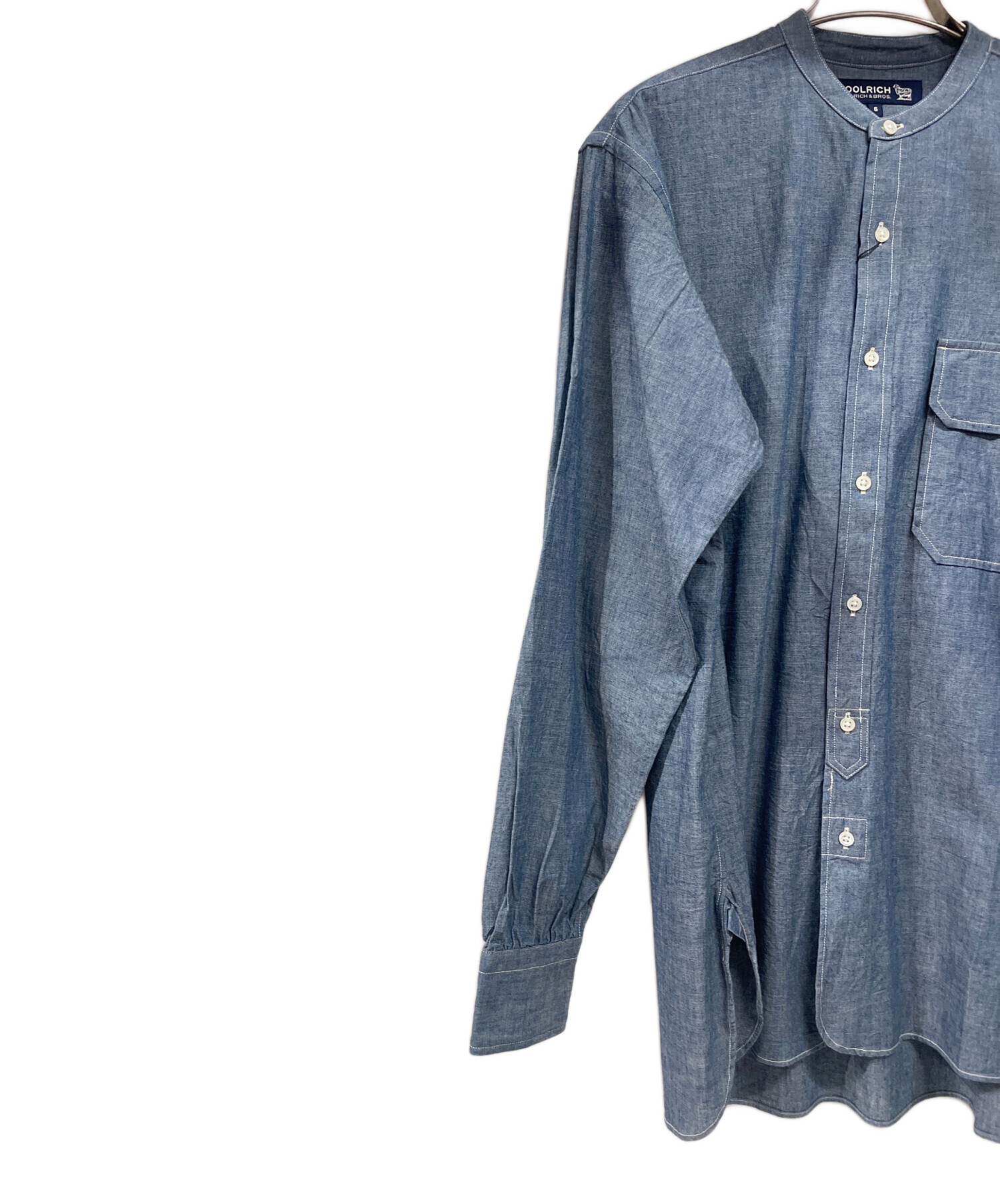 中古・古着通販WOOLRICH (ウールリッチ) バンドカラーシャツ ブルー