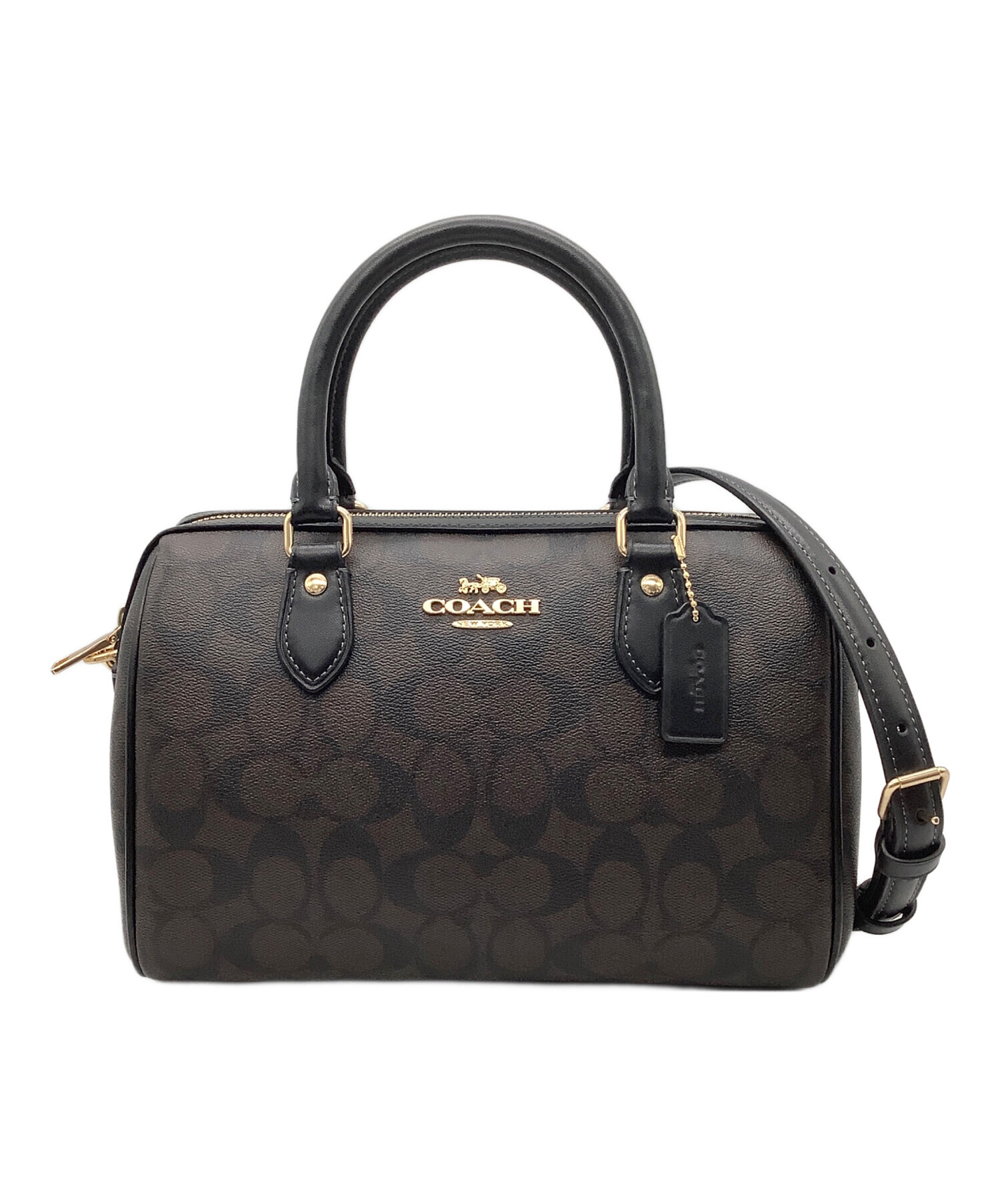 中古・古着通販】COACH (コーチ) シグネチャー 2WAYバッグ ダーク 