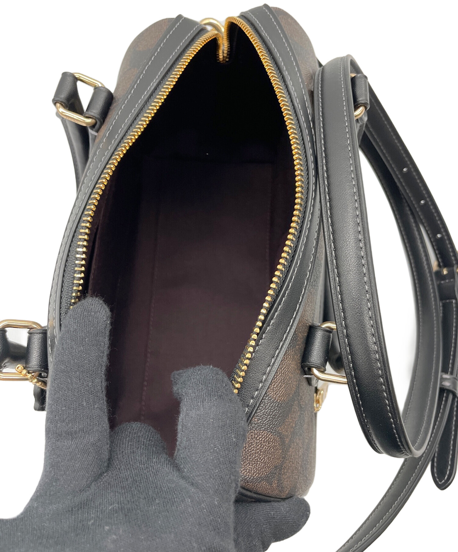 中古・古着通販】COACH (コーチ) シグネチャー 2WAYバッグ ダーク