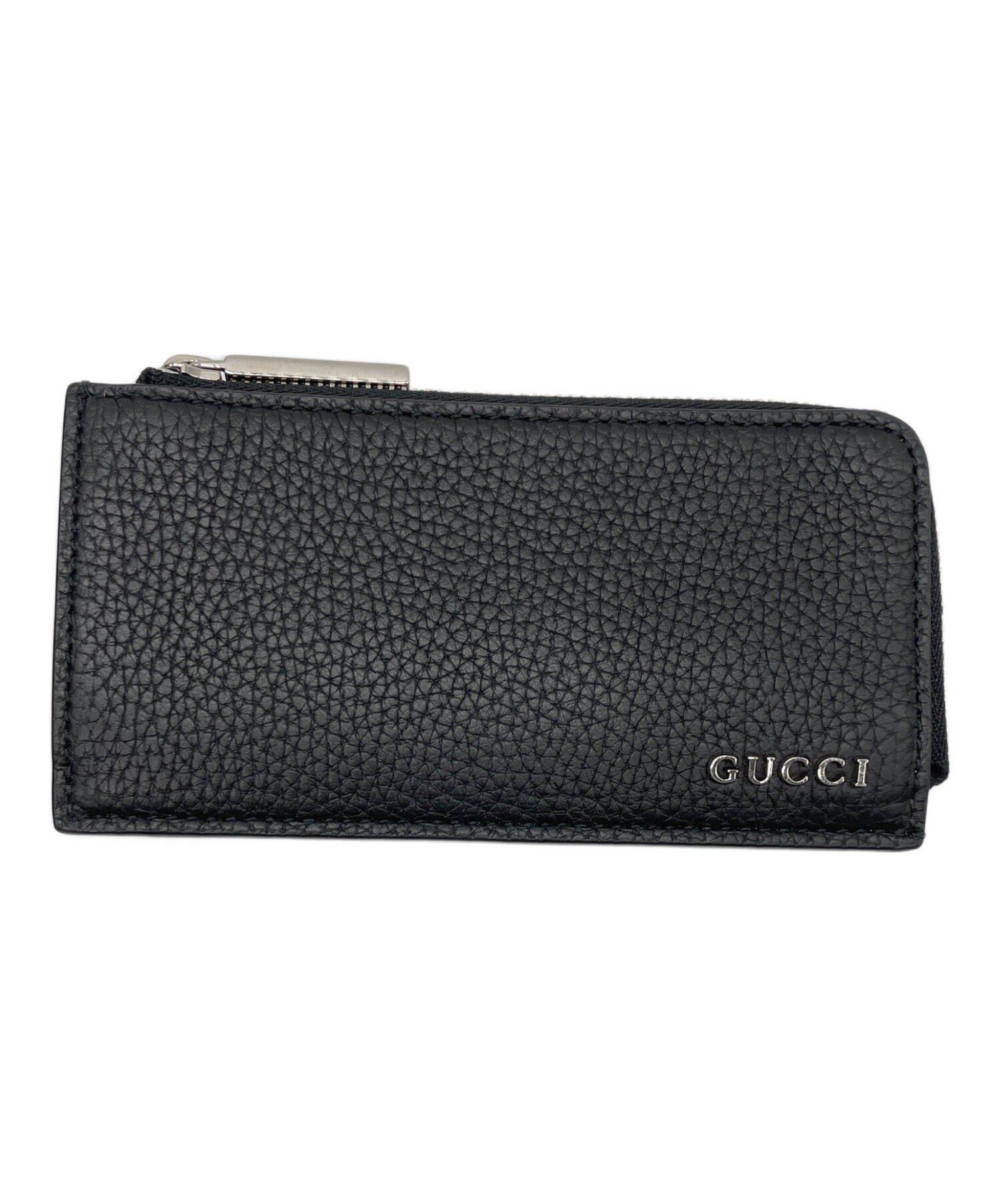 GUCCI ロゴ ジップアラウンドウォレット, ブラック, レザー