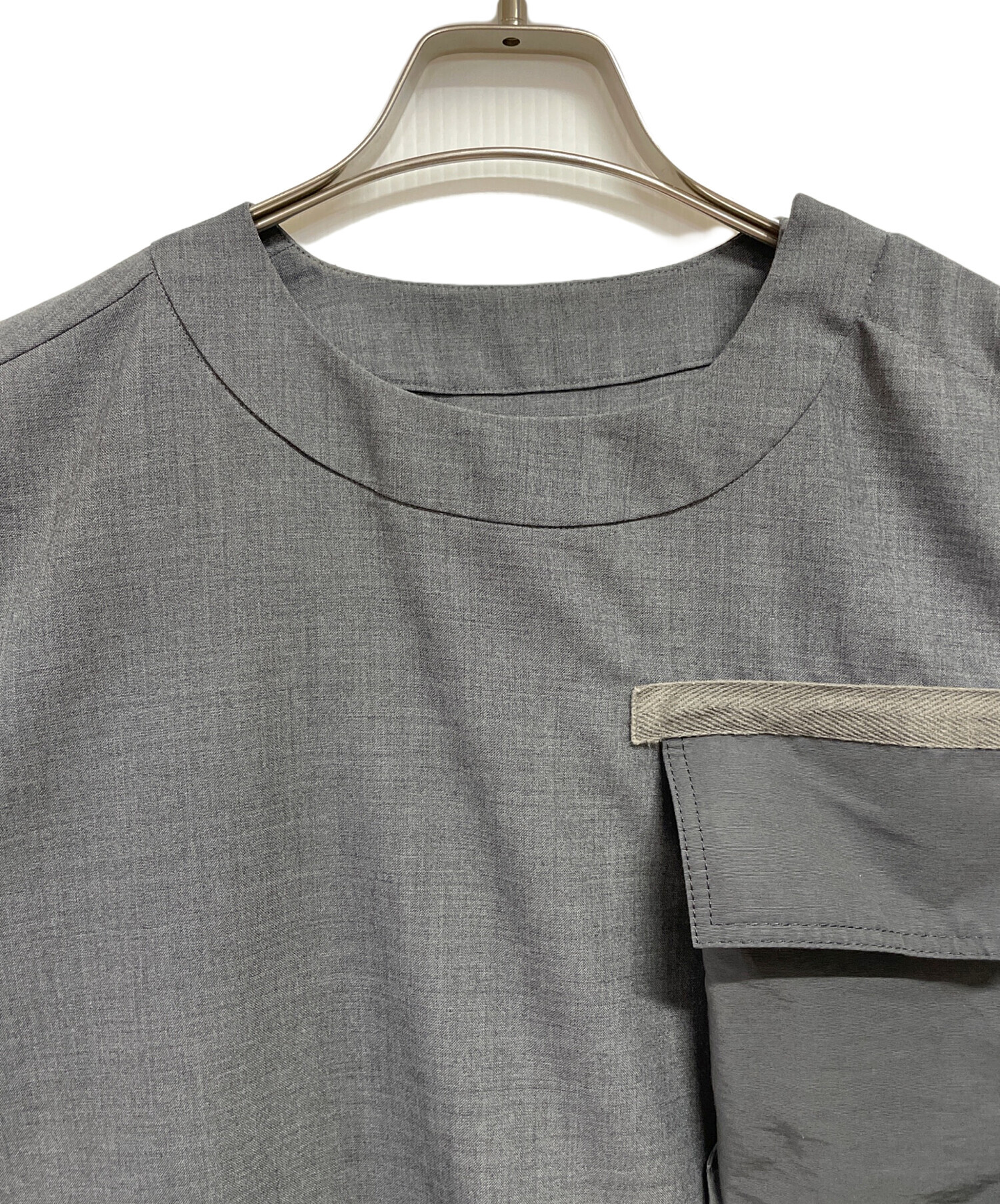 【新品］sacai 20AW Suiting Pullover グレー サイズ2 中古・古着通販】sacai (サカイ) Suiting Mix Pullover グレー サイズ