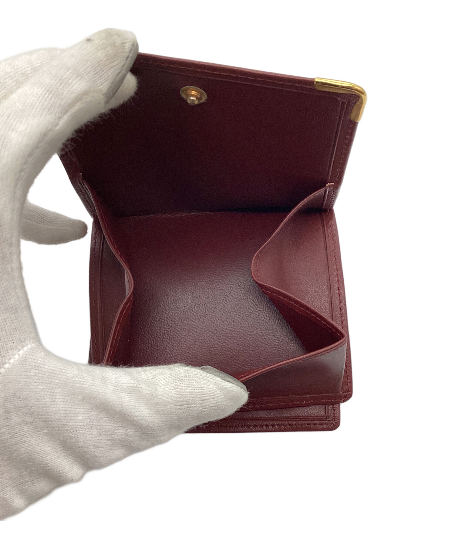 中古・古着通販】Cartier (カルティエ) 2つ折り財布 レッド｜ブランド