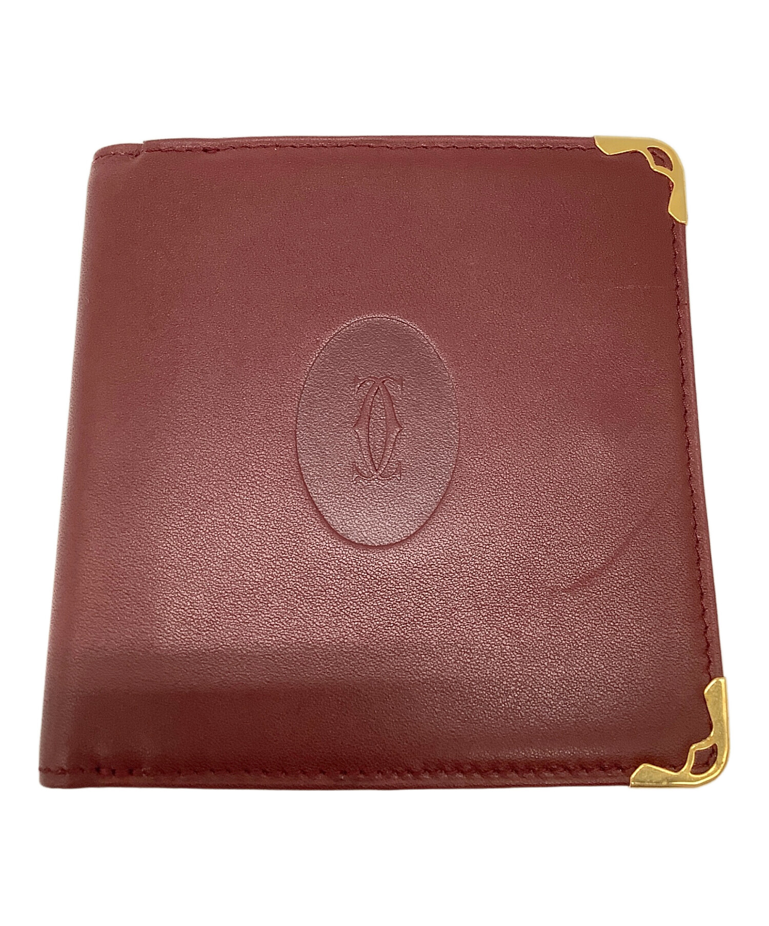 中古・古着通販】Cartier (カルティエ) 2つ折り財布 レッド｜ブランド