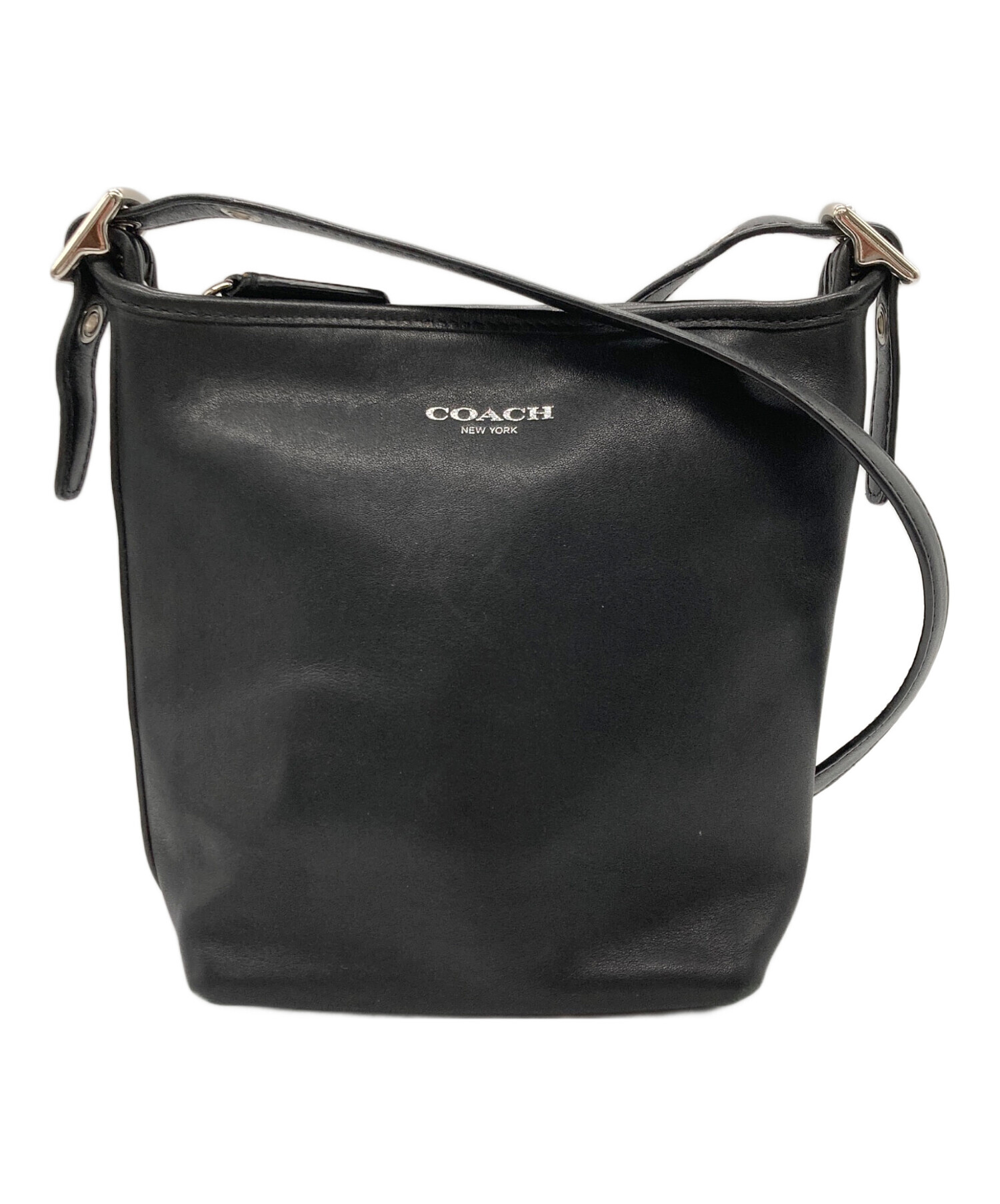 中古・古着通販】COACH (コーチ) レザーショルダーポーチ ブラック 