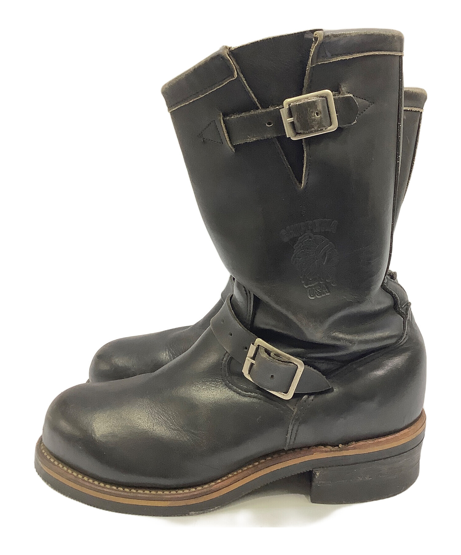 チペワ　エンジニアブーツ　8E 中古・古着通販】CHIPPEWA (チペワ) エンジニアブーツ ブラック サイズ