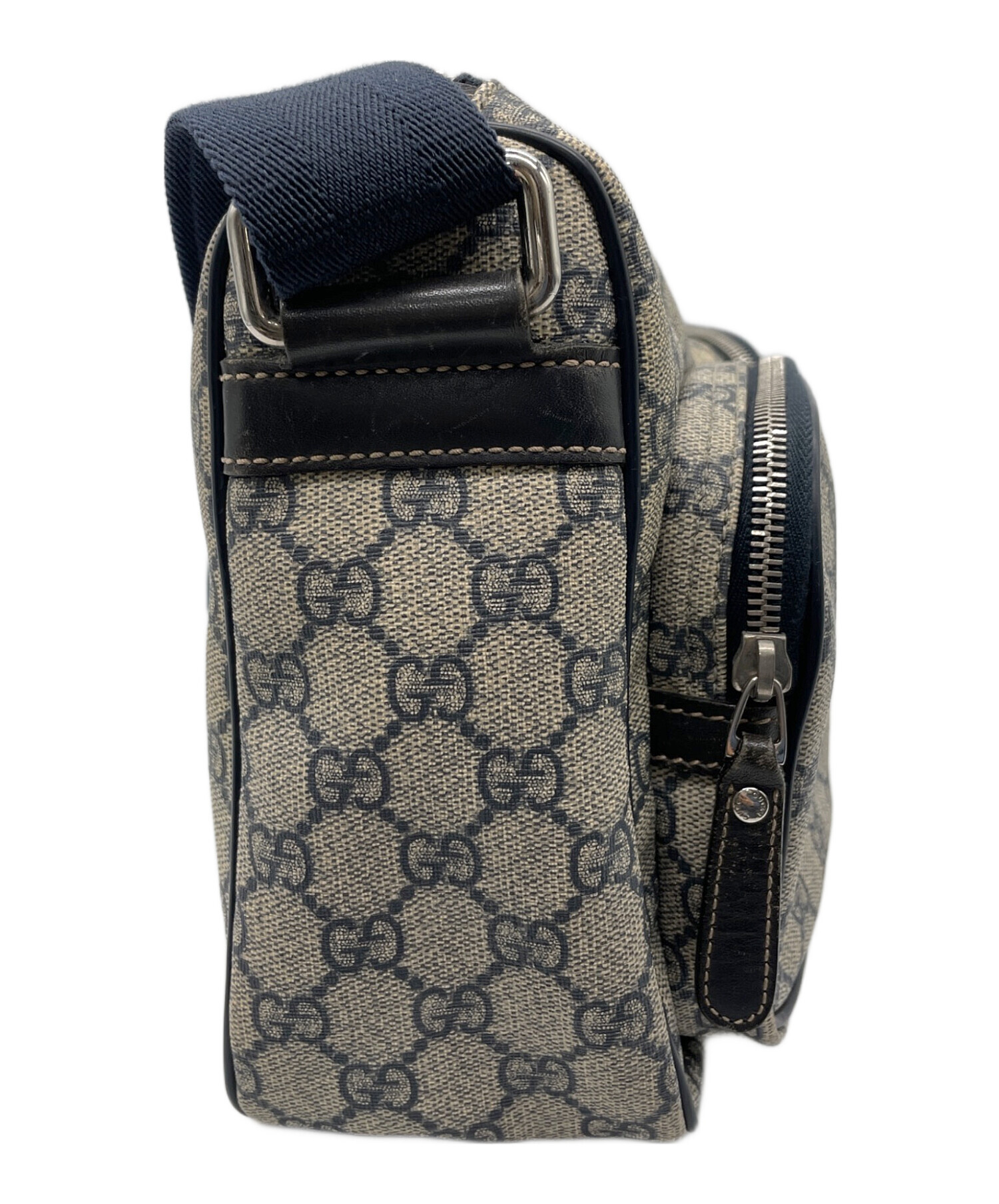 GUCCI(グッチ)ショルダーバッグ 中古・古着通販】GUCCI (グッチ) ショルダーバッグ ネイビー×グレー