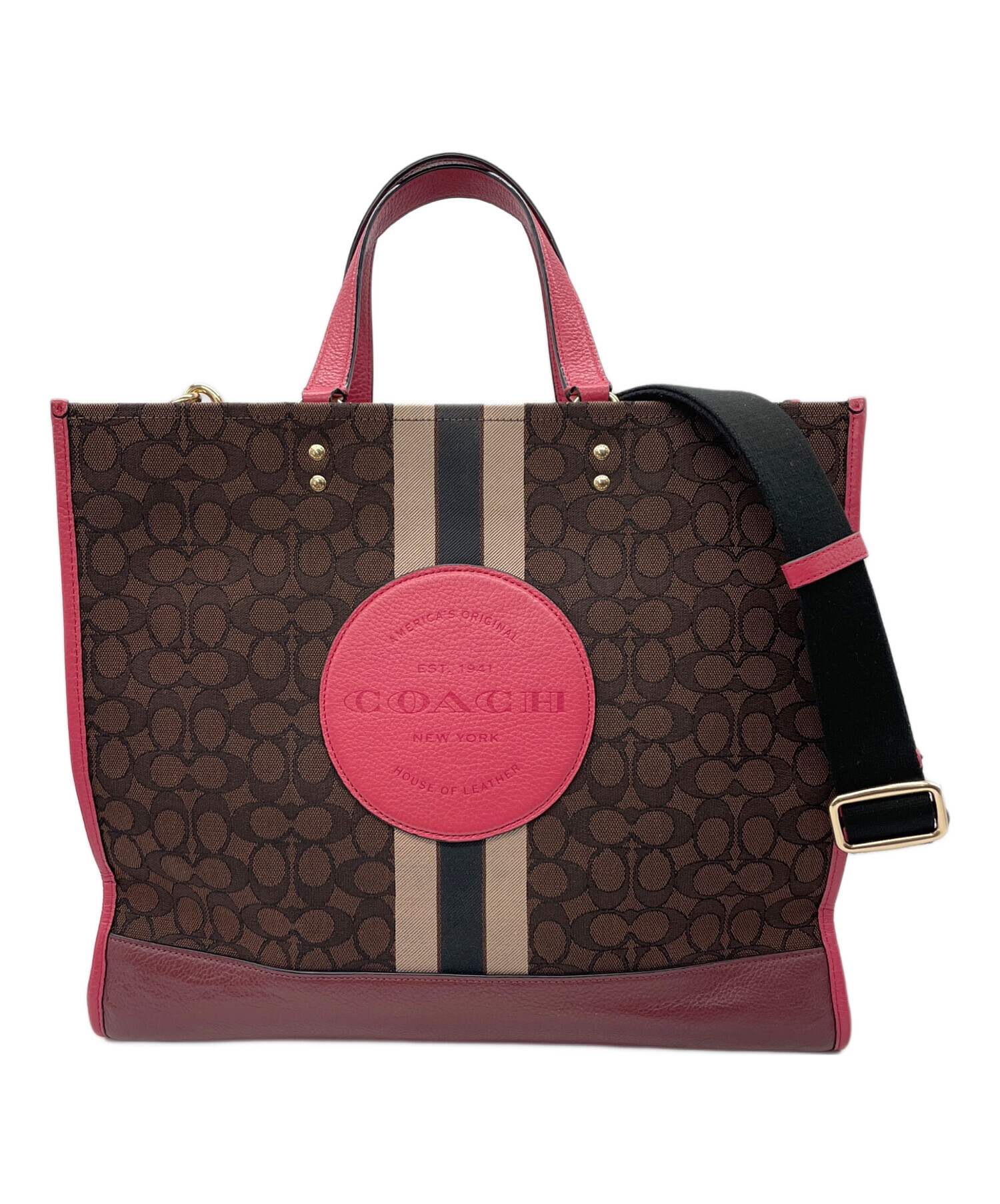 中古・古着通販COACH (コーチ) ジャガード2wayレザートート COACH 