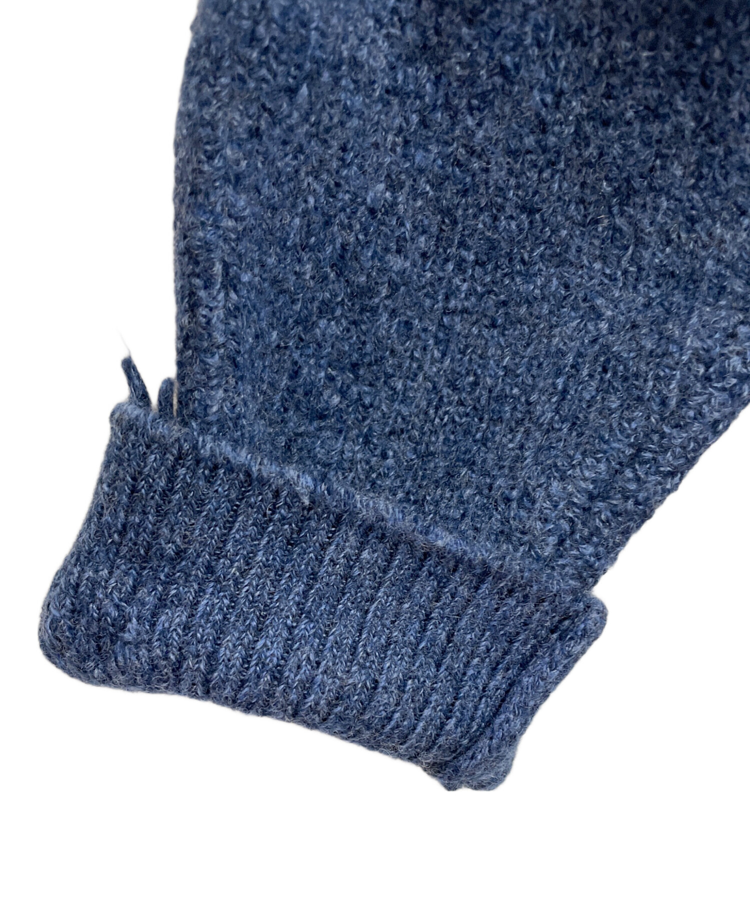 中古・古着通販】CULLNI (クルニ) Fringe Sleeve&Hem Knit ブルー 