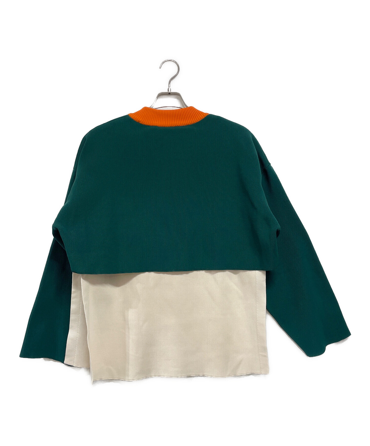 中古・古着通販】CULLNI (クルニ) Mock Neck Layered Knit グリーン 